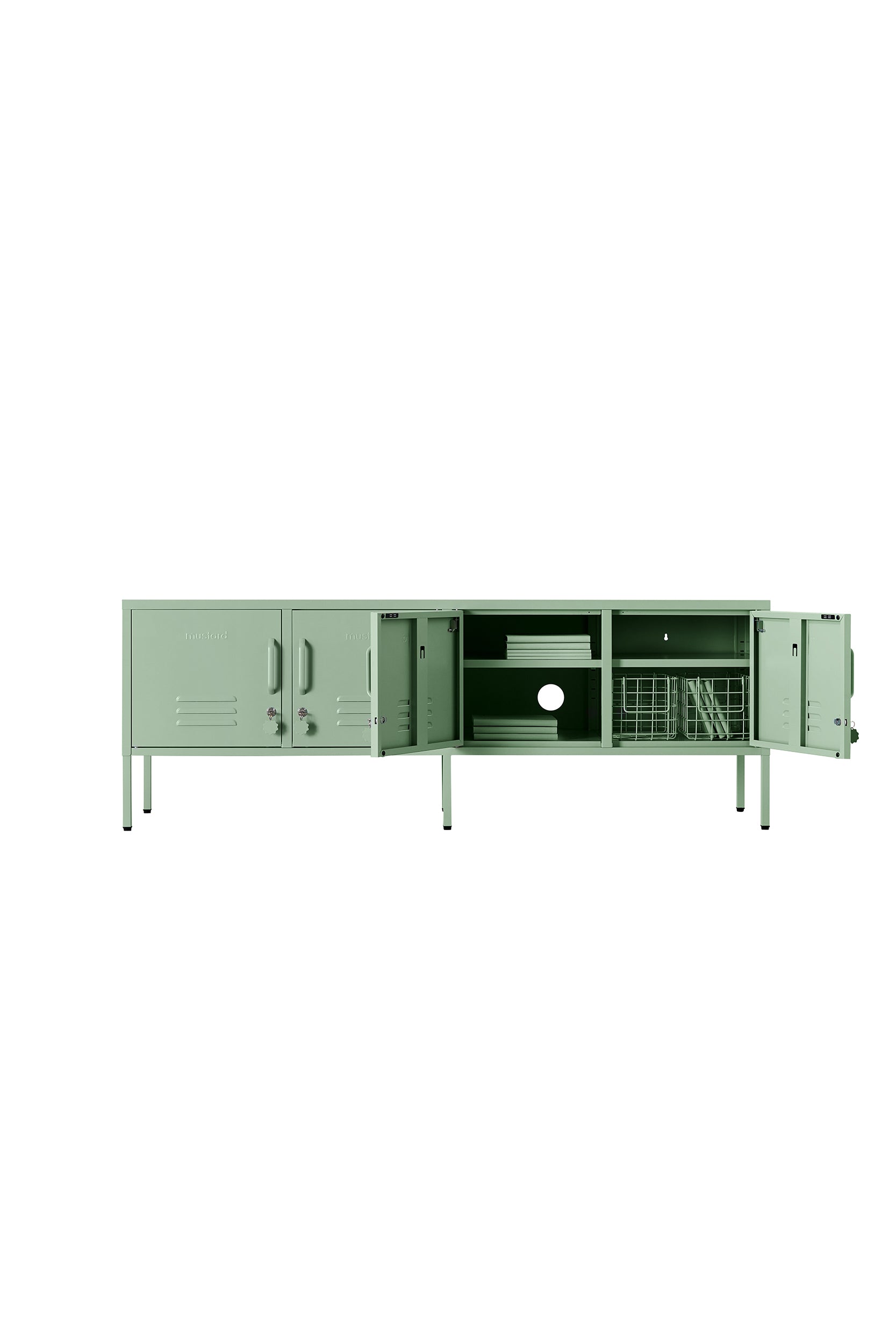 Mustard cabinet cabinet Locker The Standard Sage Pastel Green Steel H57cm X W162cm x D40cm Mustard