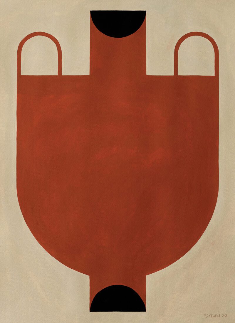 THE POSTER CLUB Poster Πόστερ Silhouette Of A Vase 06 - Μπεζ Πορτοκαλί 40 x 50 cm THE POSTER CLUB