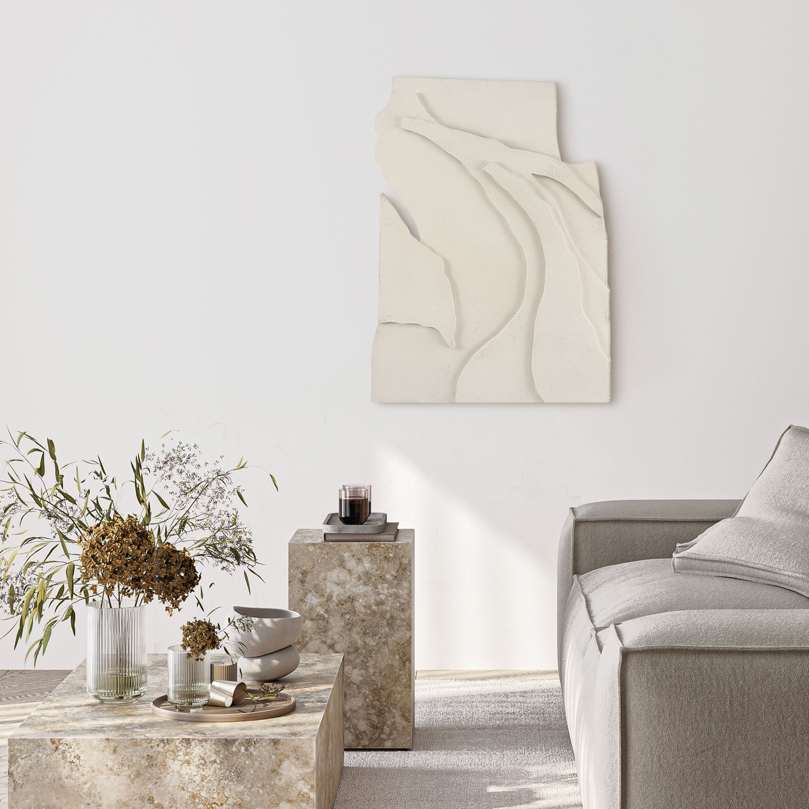 Έργο Τέχνης Silent Relief Unika - Μπεζ Τσόχα W61 x H84 cm MALERIFABRIKKEN