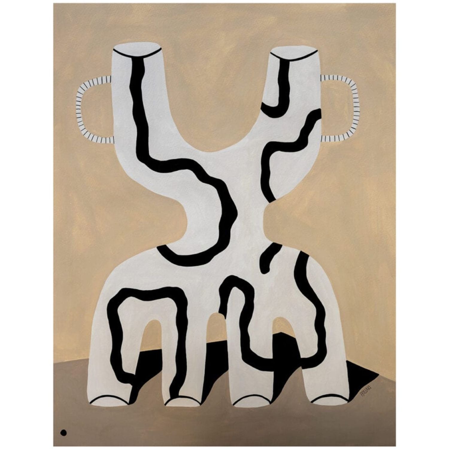 THE POSTER CLUB Poster Πόστερ Veins 02 - Μαύρο Γκρι Μπεζ 50 x 70 cm THE POSTER CLUB