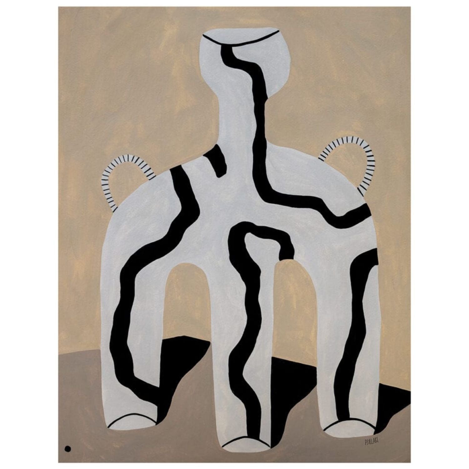 THE POSTER CLUB Poster Πόστερ Veins 01 - Μαύρο Γκρι Μπεζ 50 x 70 cm THE POSTER CLUB