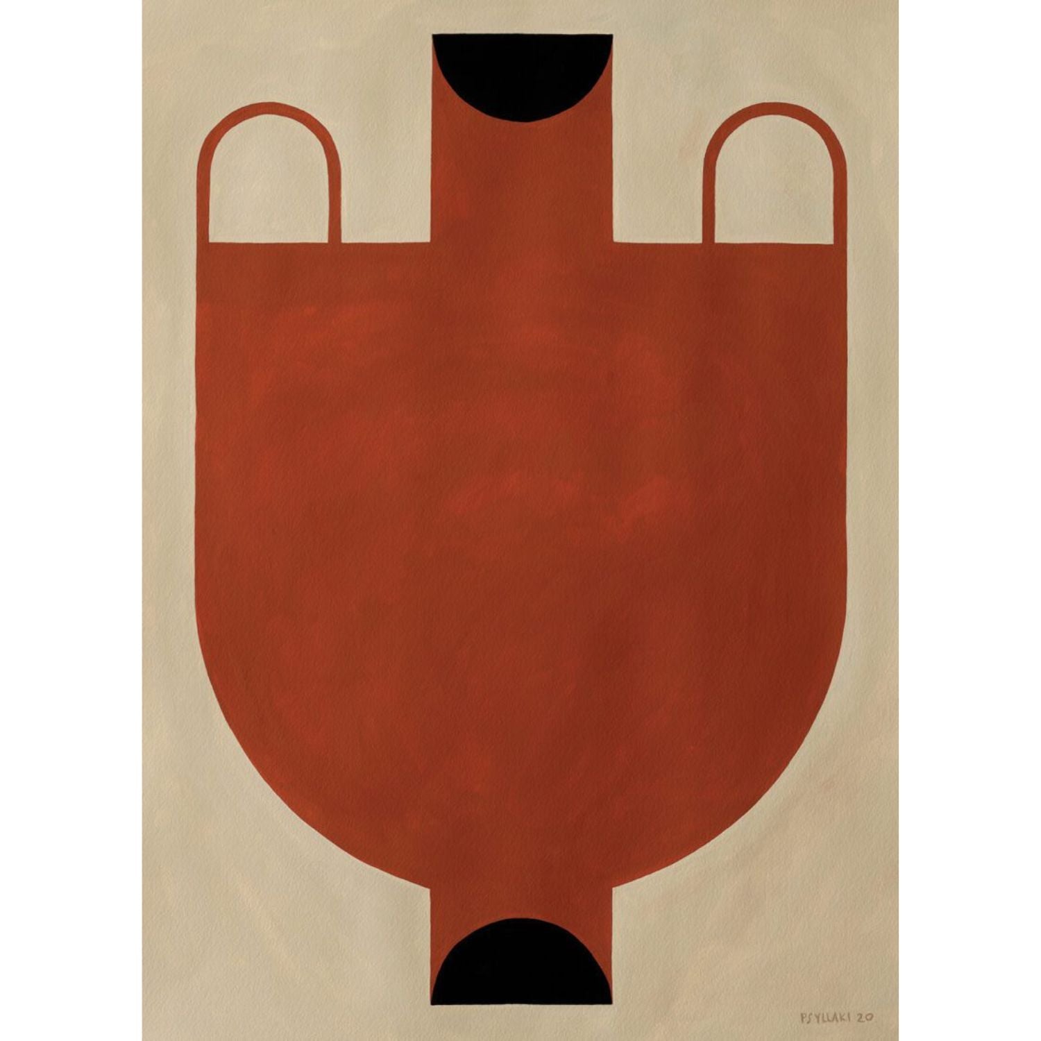 THE POSTER CLUB Poster Πόστερ Silhouette Of A Vase 06 - Μπεζ Πορτοκαλί 40 x 50 cm THE POSTER CLUB