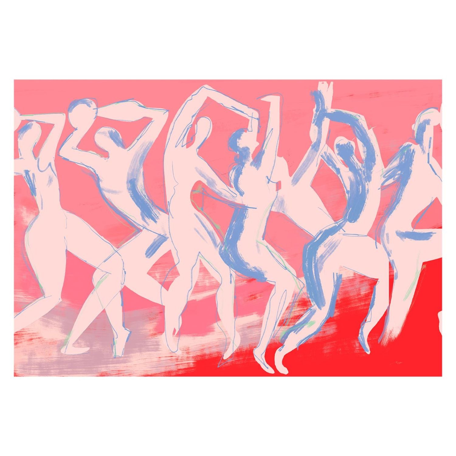 THE POSTER CLUB Poster Πόστερ Dancing - Κόκκινο Μπεζ 50 x 70 cm THE POSTER CLUB