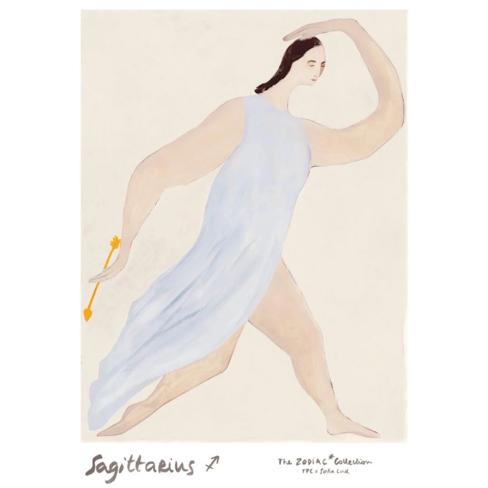Πόστερ Sagittarius - Sofia Lind Μπεζ Γαλάζιο 50 x 70 cm THE POSTER CLUB