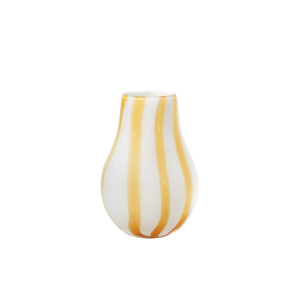 BROSTE COPENHAGEN jar ada stripe jar blasting glass striped yellow H22.5 Ø15.5 cm BROSTE COPENHAGEN