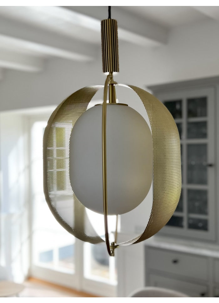 101 COPENHAGEN Φωτιστικό οροφής Φωτιστικό Οροφής Brass Pearl Pendant Μεταλλικό/Οπαλίνα Γυαλί Η54,5x30x30 101 COPENHAGEN