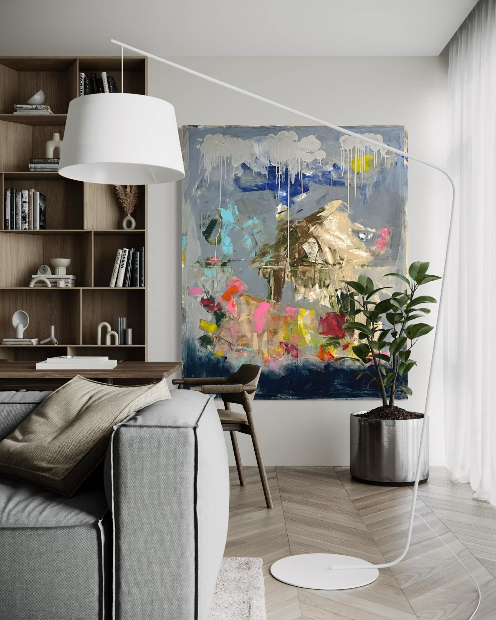 Πίνακας ζωγραφικής 4 Season Acrylic & Oil Pastel, Oil Painting (170x150cm) Hintsdeco