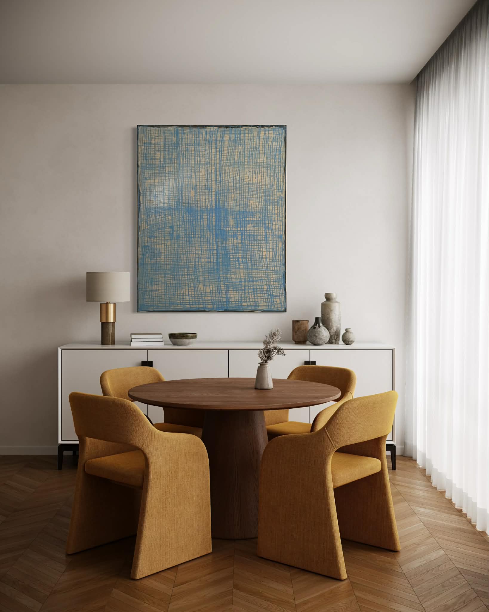 κής Quiet Harmony Acrylic & Oil Pastel in Canvas With Wooden Frame (120x100cm) Hintsdeco