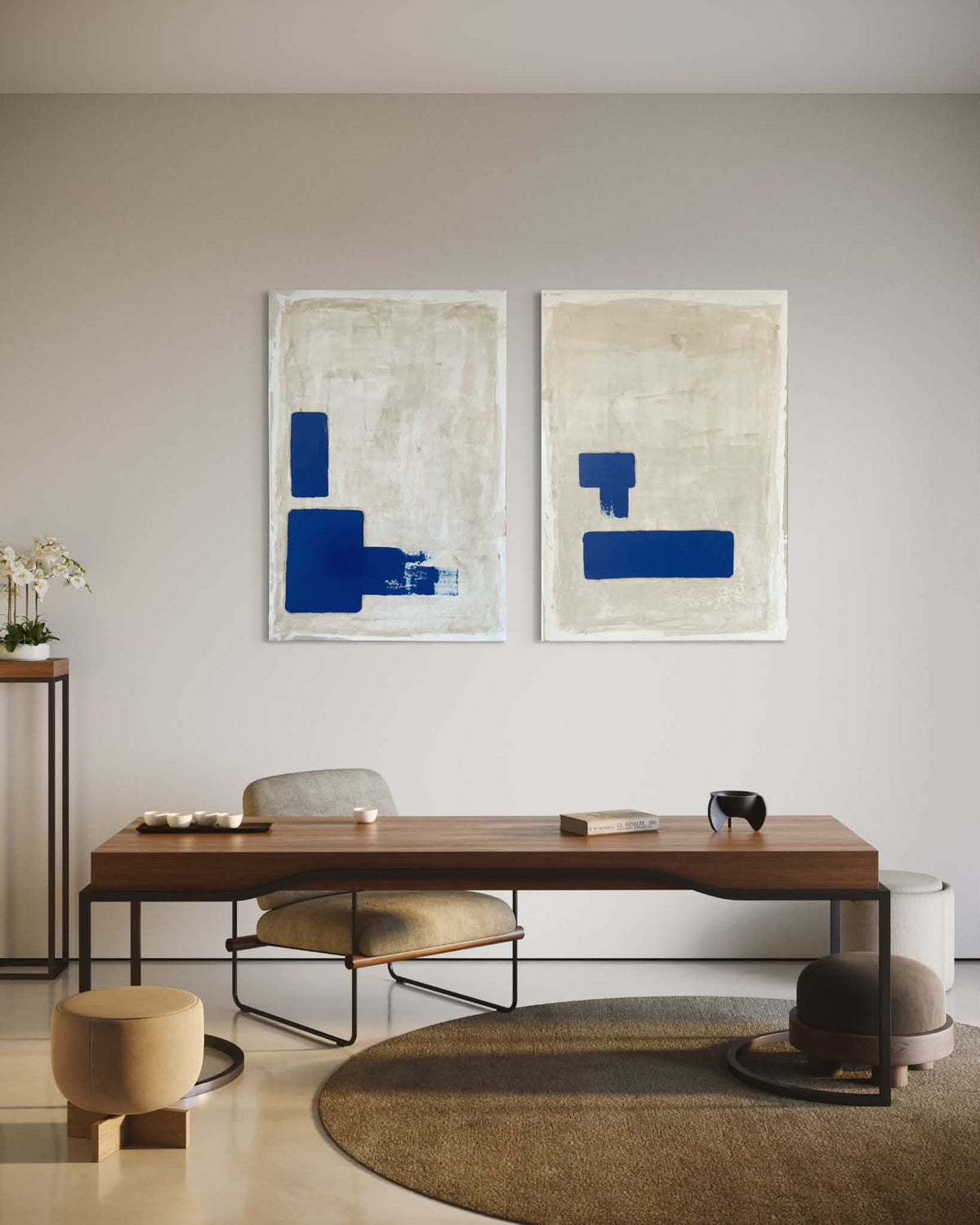 Πίνακας ζωγραφικής Σε Καμβά Acrylic & Oil Pastel LINES 4 (100x70cm) Hintsdeco