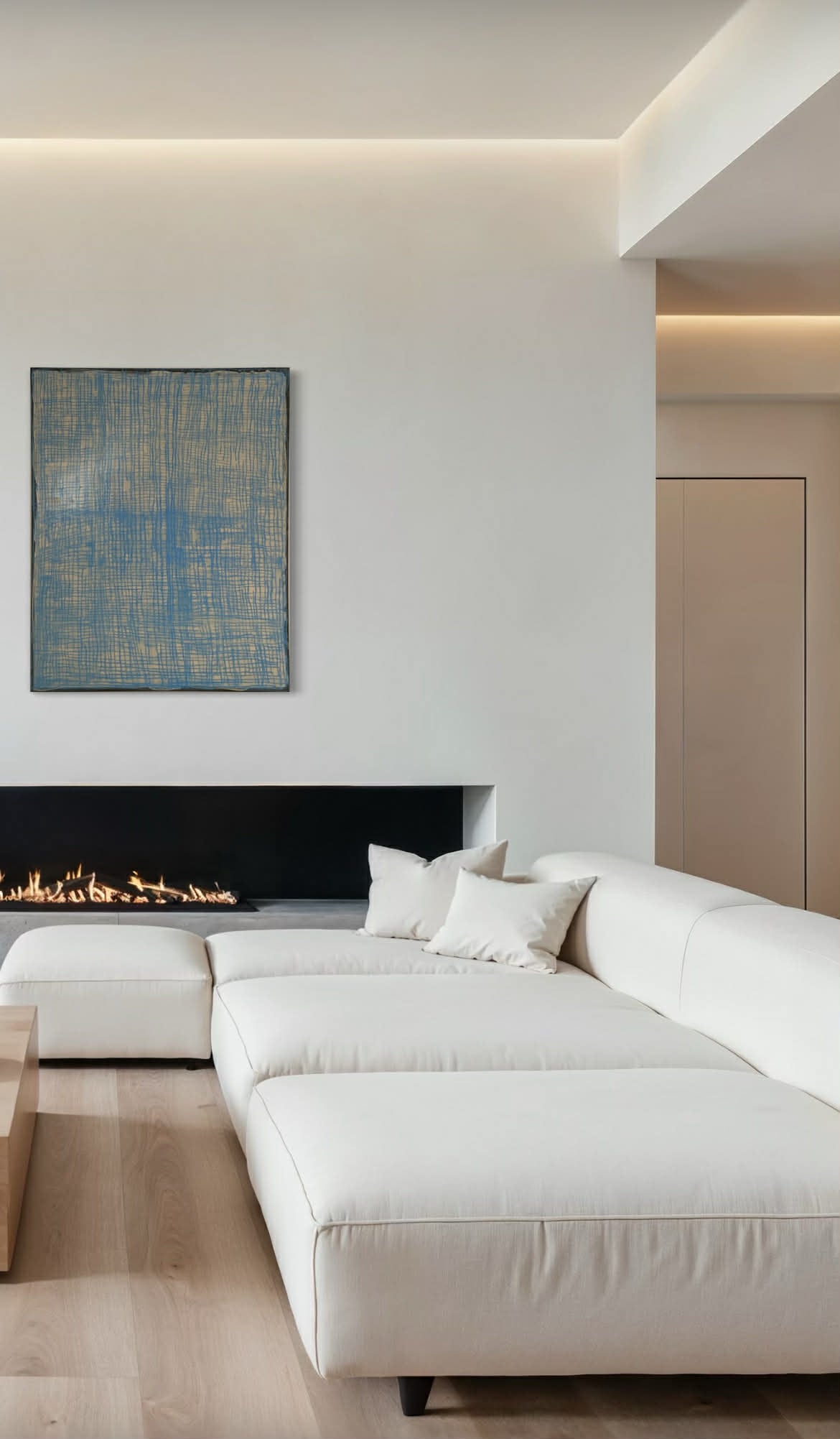 κής Quiet Harmony Acrylic & Oil Pastel in Canvas With Wooden Frame (120x100cm) Hintsdeco