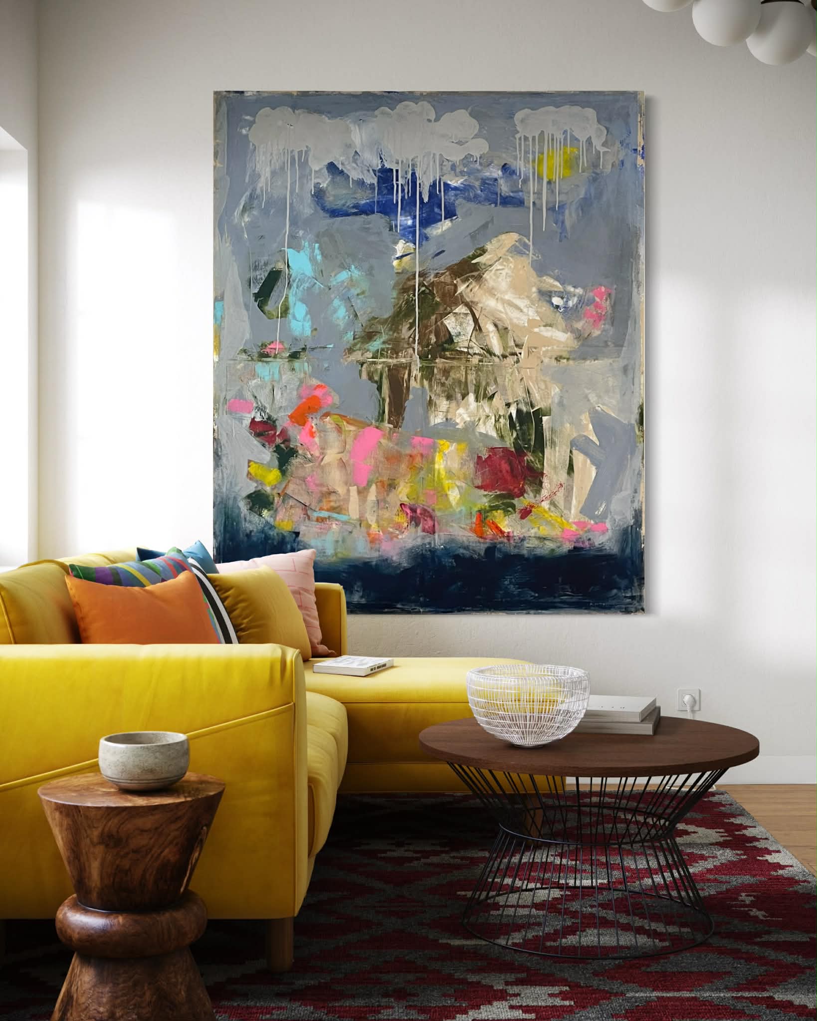 Πίνακας ζωγραφικής 4 Season Acrylic & Oil Pastel, Oil Painting (170x150cm) Hintsdeco