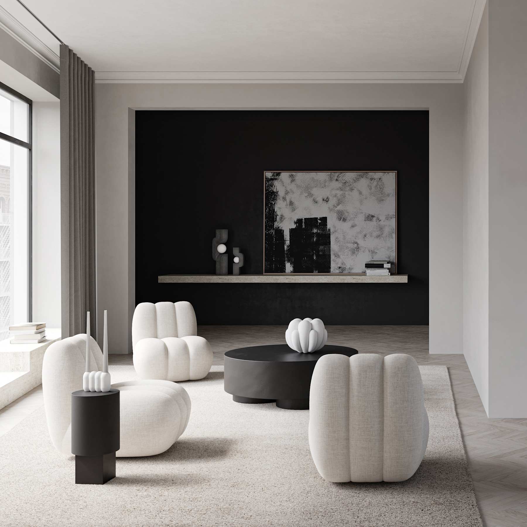 Βοηθητικό Τραπέζι Column Table - Ινώδες Σκυρόδεμα Σκούρο Καφέ H50 x W25 x L25 cm 101 COPENHAGEN