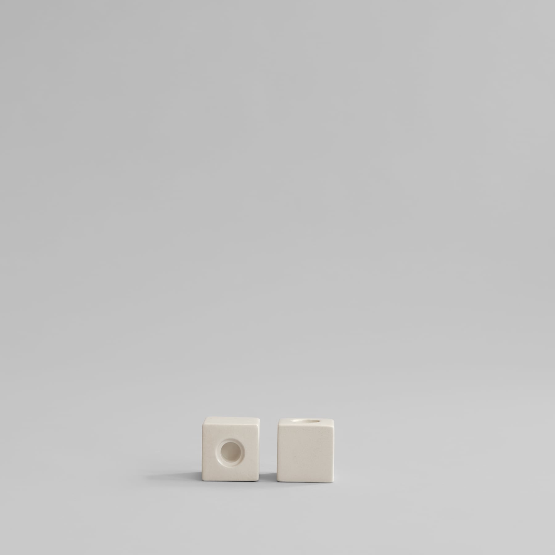 Κηροπήγιο Cube - Κεραμικό Υψηλής Γυαλάδας Άσπρο Birch Σετ Των 2 τμχ H6 x W6 x L6 cm 101 COPENHAGEN 