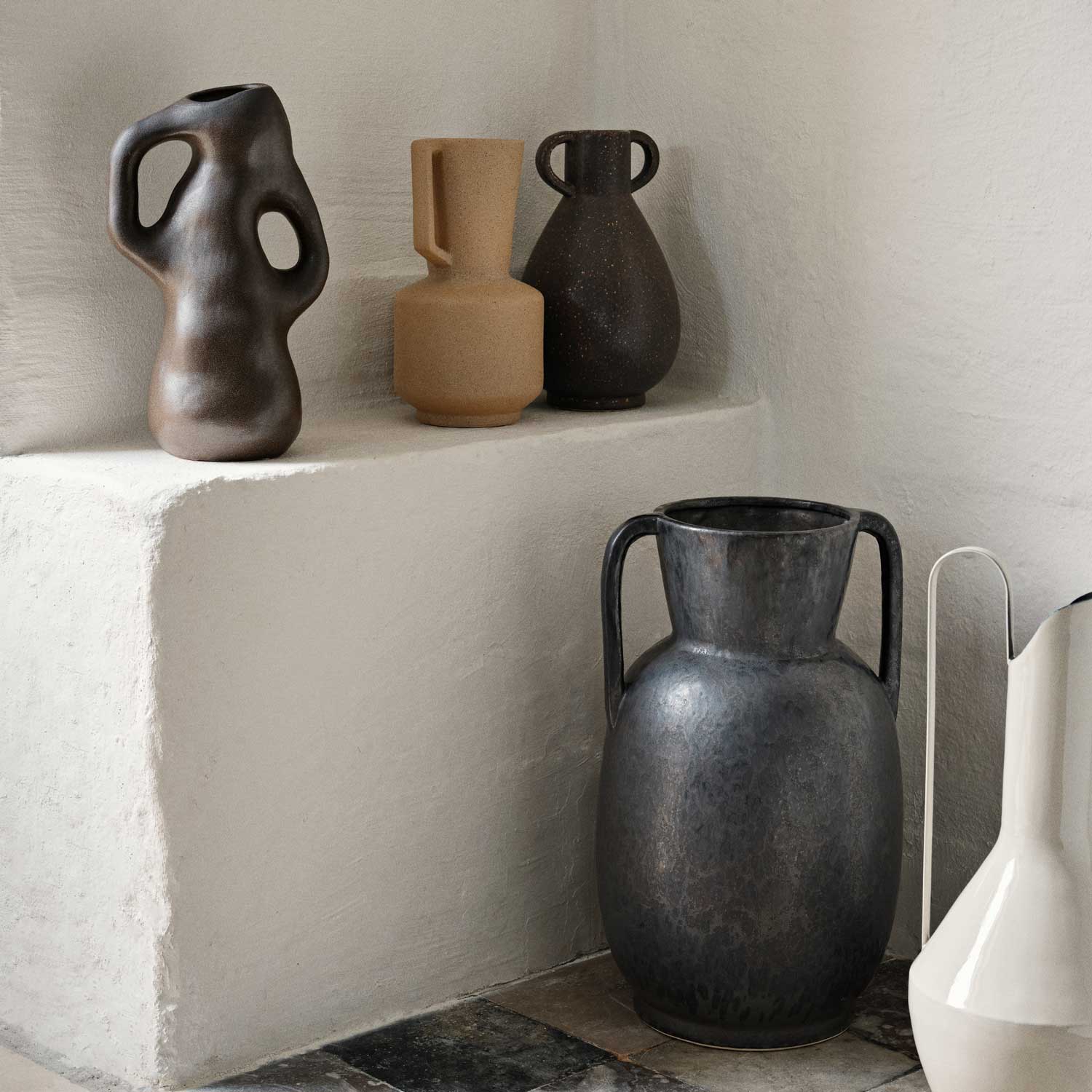 Broste Copenhagen Βάζο Βάζο Isolde Πηλινό Καφέ W21xD14,5xH35 cm Broste Copenhagen