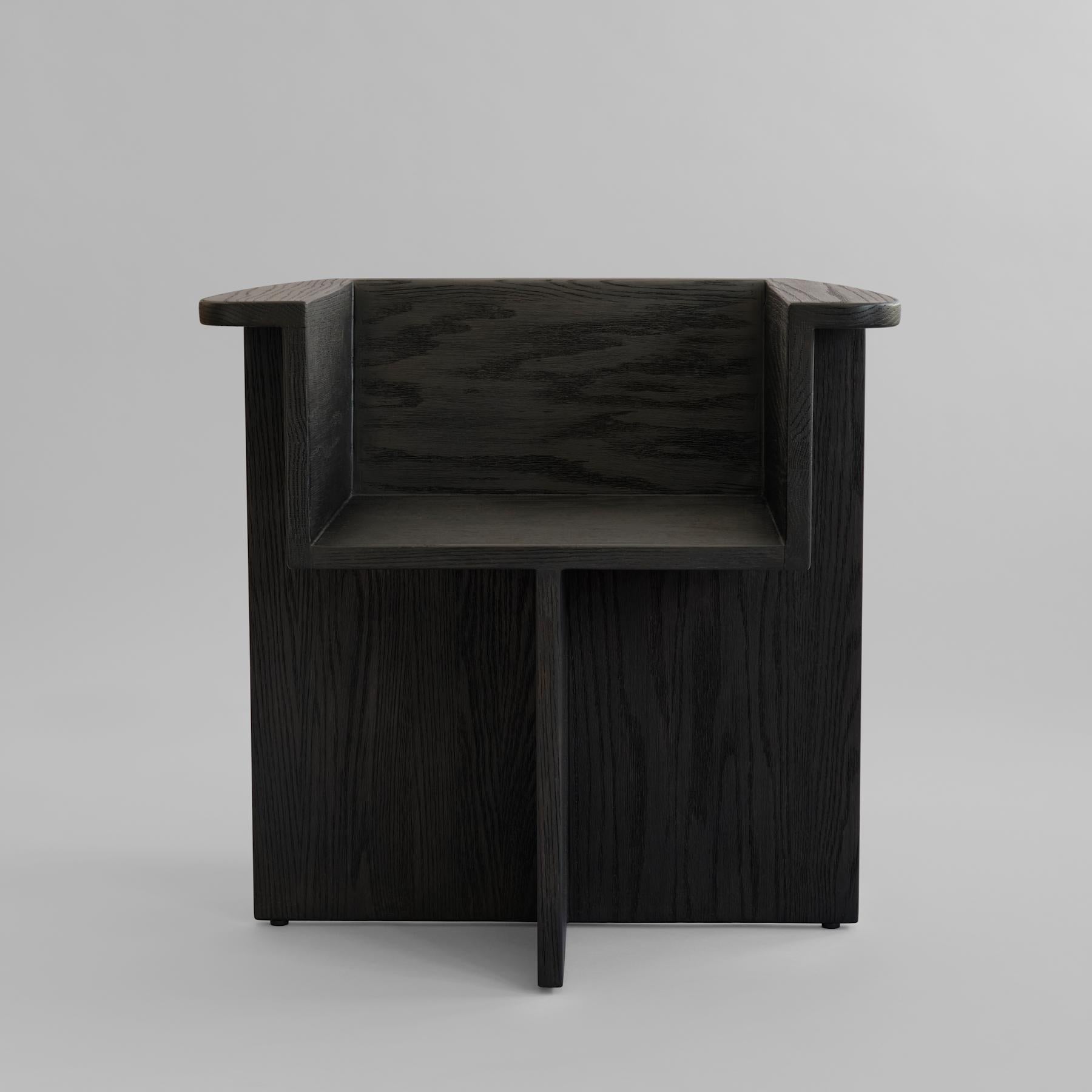 101 COPENHAGEN Καρεκλα Καρέκλα Τραπεζαρίας Brutus Dining Chair Coffee Black Δρυς L69 x W50 x H68 101 COPENHAGEN