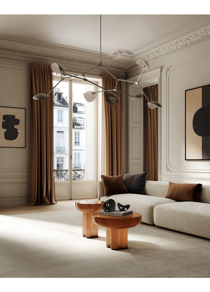 Τραπέζι Crown Table, Low  Caramel Φυσητό Γυαλί Η41x55x55cm, 101 COPENHAGEN