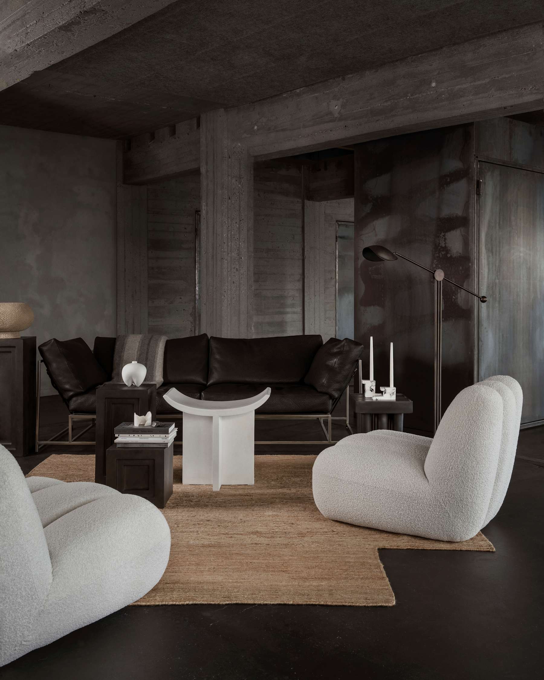 Σκαμπό Brutus - Λευκό Σκυρόδεμα Από Ίνες H54 x W30 x L60 cm 101 COPENHAGEN 