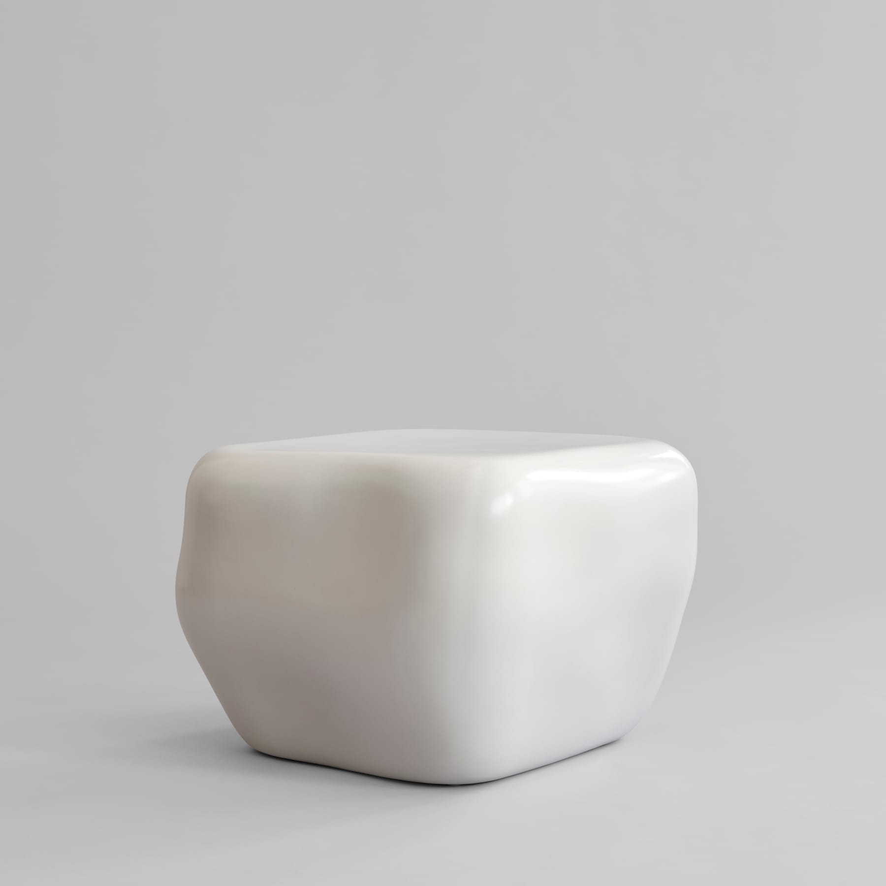 Κεραμικό Τραπεζάκι Καφέ Ishi Medio - Υψηλής Γυαλάδας Άσπρο Birch H40,5 x W55 x L55 cm 101 COPENHAGEN