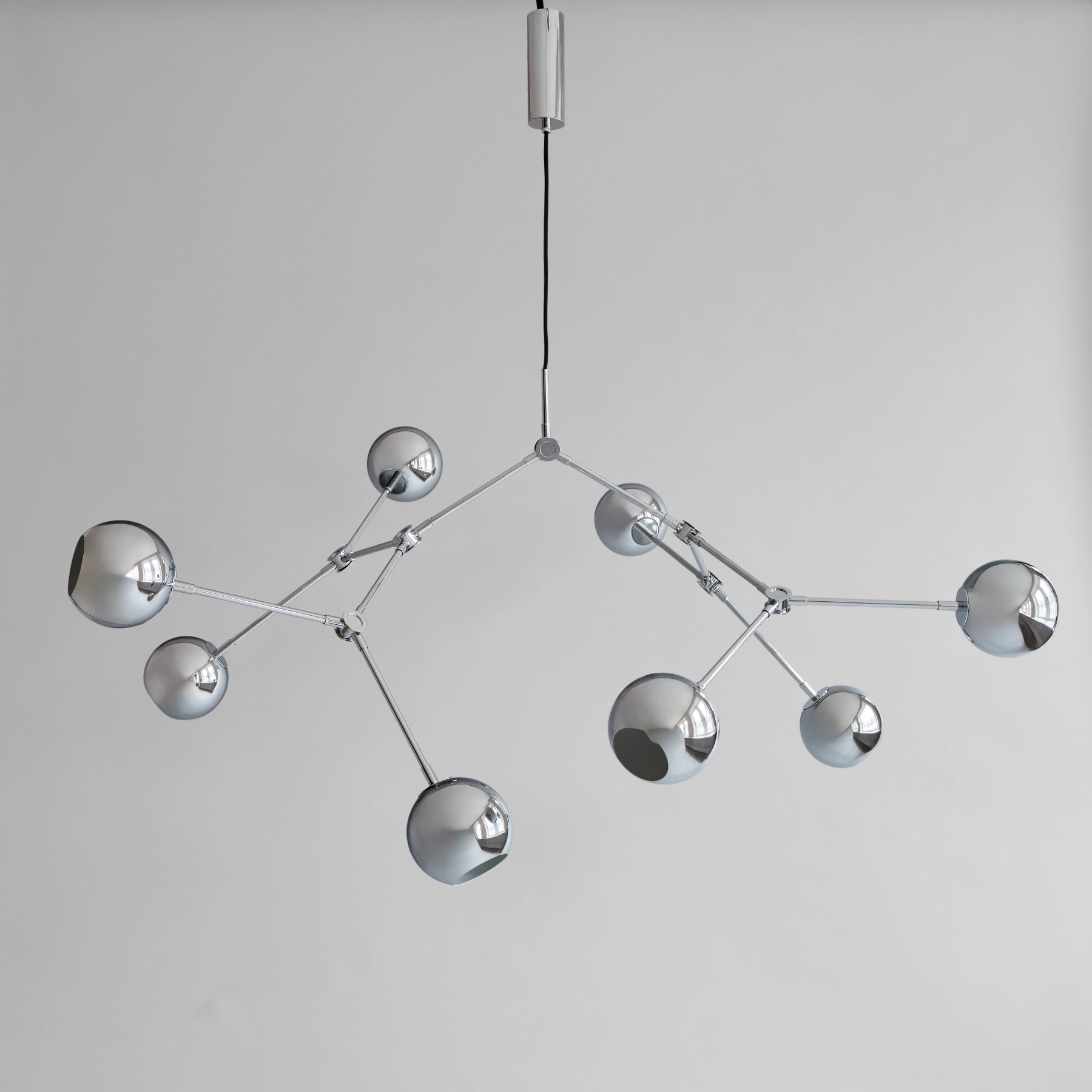 101 COPENHAGEN Φωτιστικό οροφής Φωτιστικό Οροφής Drop Chandelier Globe Chrome Μεταλλικό  150x120x85 101 COPENHAGEN