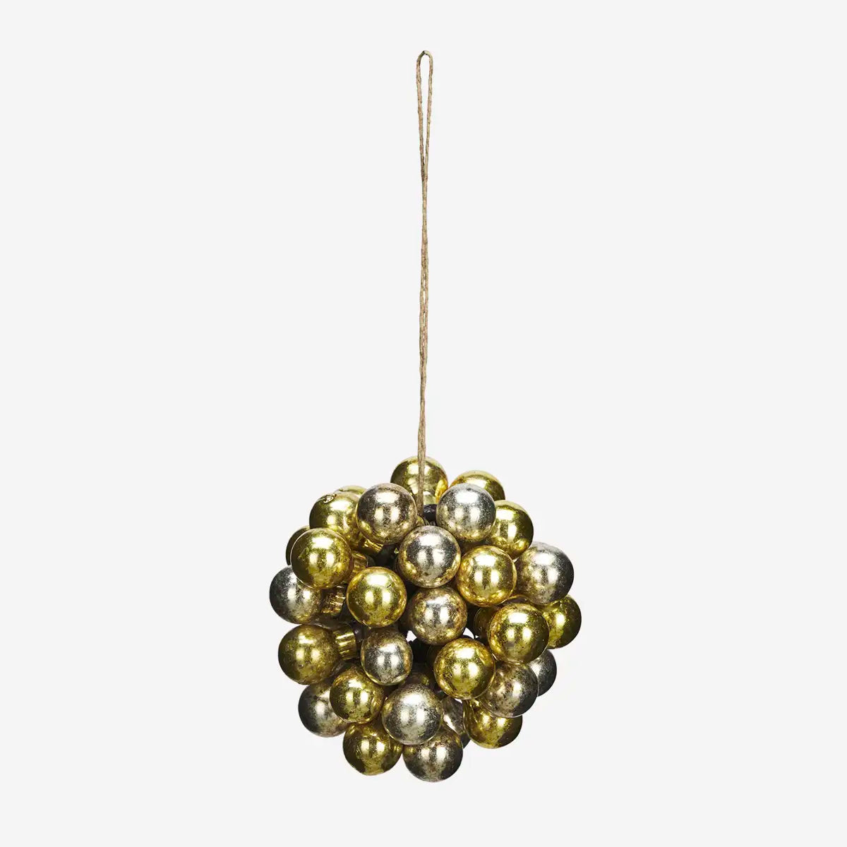 Γυάλινο Χριστουγεννιάτικο Στολίδι - Χρυσό Ασημί Ø10 cm MADAM STOLTZ