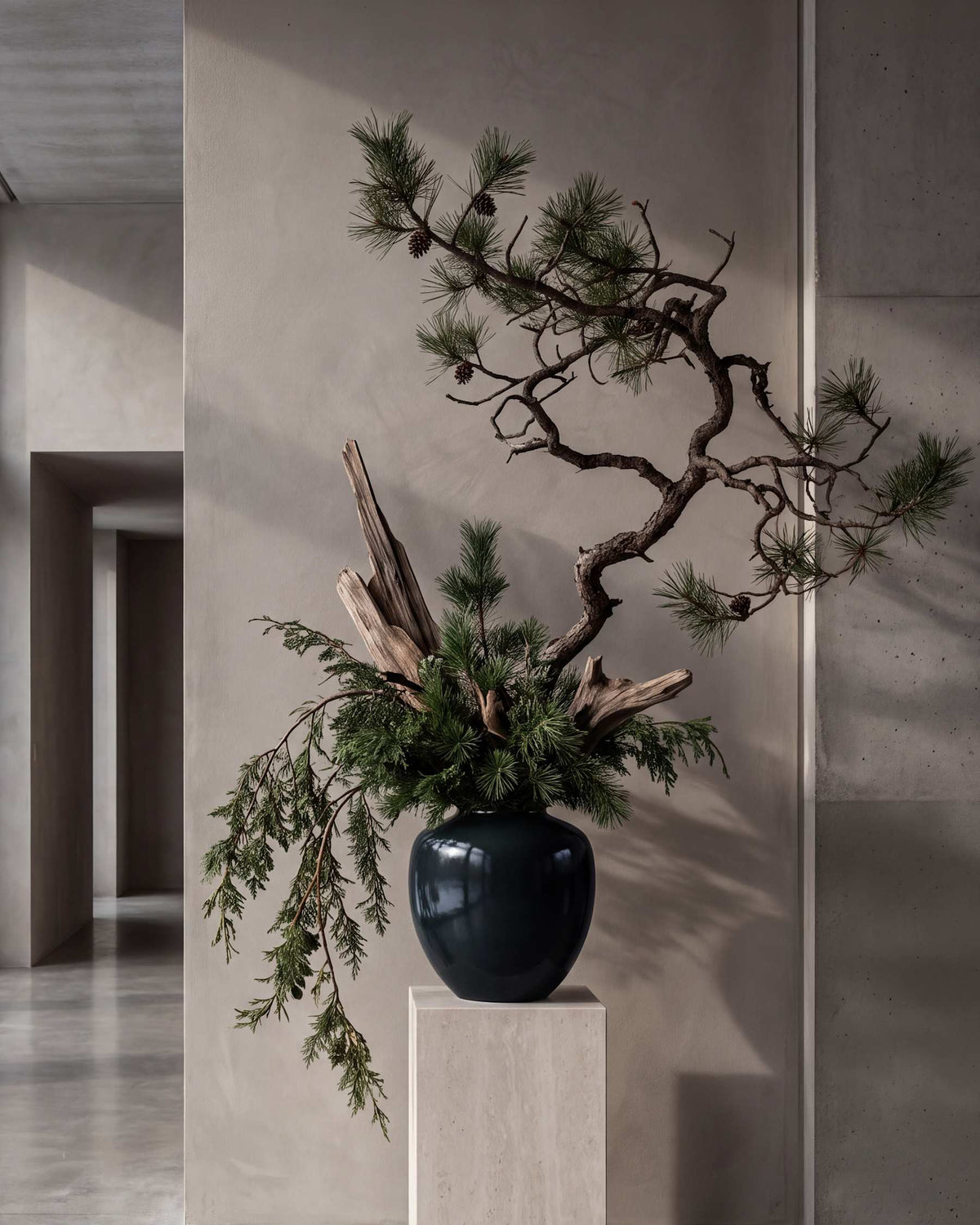 Βάζο Sunao Medio - Κεραμικό Σκούρο Πράσινο H30 x W30 x L30 cm 101 COPENHAGEN 