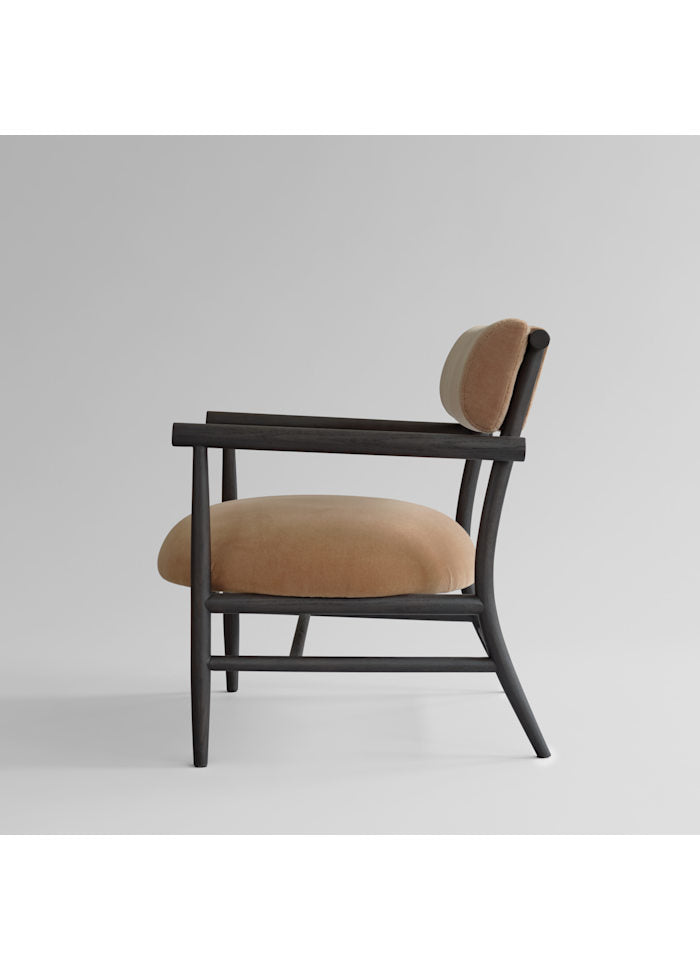 me Σκουρο Καφε - Μαύρο Ξύλο Oak - Velvet Μπεζ Desert  H73,5 x W69 x L71 cm 101 COPENHAGEN