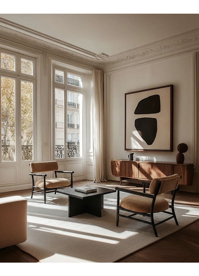 me Σκουρο Καφε - Μαύρο Ξύλο Oak - Velvet Μπεζ Desert  H73,5 x W69 x L71 cm 101 COPENHAGEN