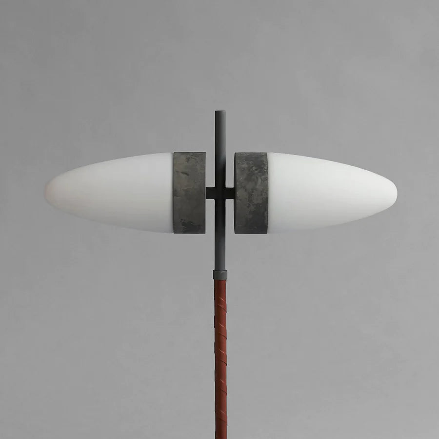 101 COPENHAGEN Επιδαπέδιο Φωτιστικό Φωτιστικό Δαπέδου Bull Floor Lamp Μάρμαρο/Δέρμα Οξειδωμένο 15x65x140 cm 101 COPENHAGEN