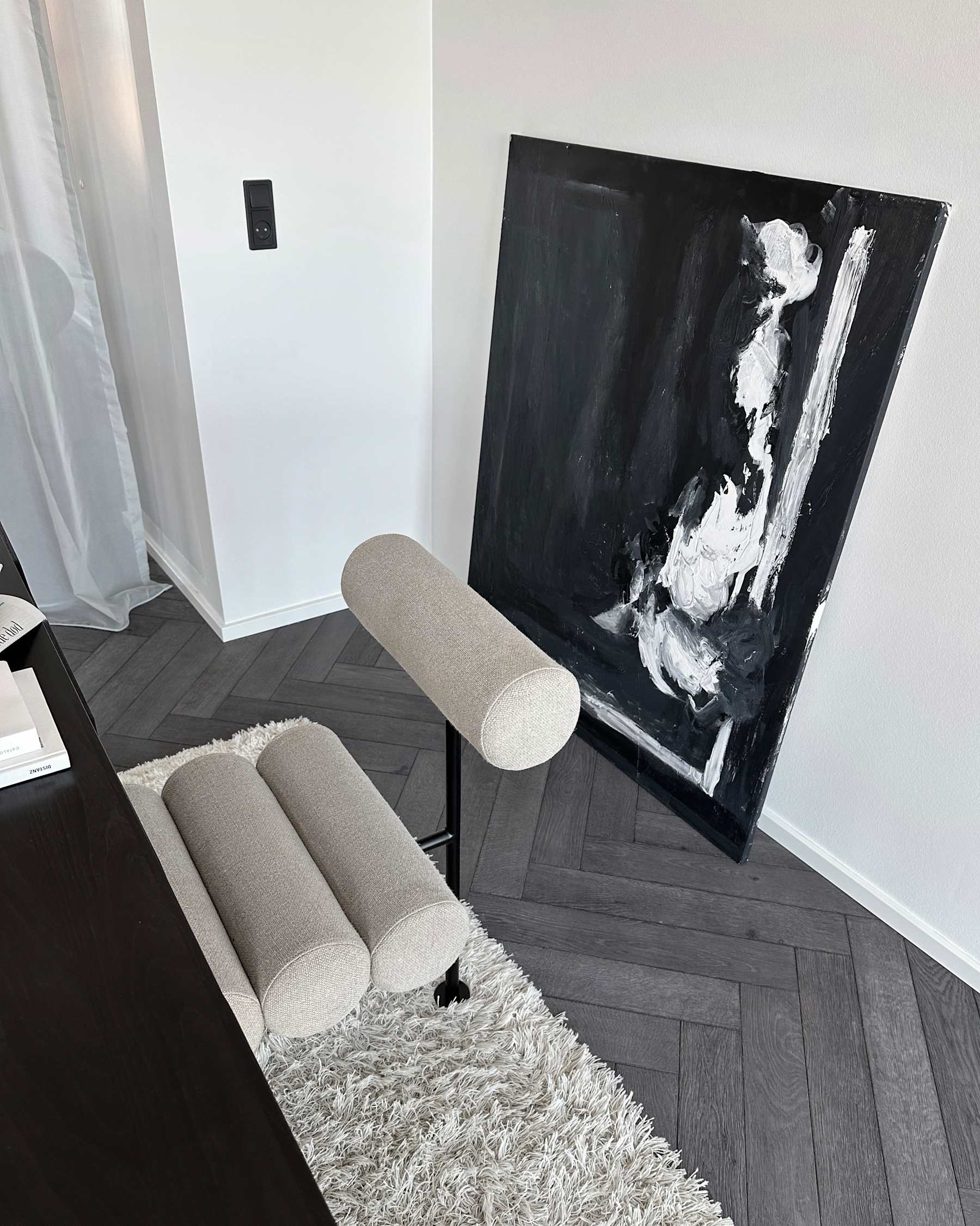 Καρέκλα Τραπεζαρίας Hiro - Ματ Μαύρος Ατσάλινος Σκελετός Λινό ΜπεζΎφασμα Sand (8047-2) H76 x W55 x L42 cm 101 COPENHAGEN