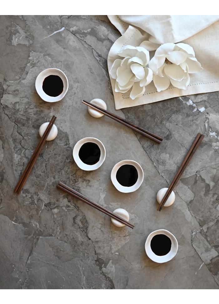 101 COPENHAGEN Sushi set Native Sushi Set of 8 (τα chopsticks δεν περιλαμβάνονται )Stoneware Άσπρο Birch H2,5 x W4,5 x L4,5 cm & H3 x W7,8 x L8 cm 101 COPENHAGEN