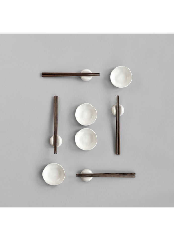 101 COPENHAGEN Sushi set Native Sushi Set of 8 (τα chopsticks δεν περιλαμβάνονται )Stoneware Άσπρο Birch H2,5 x W4,5 x L4,5 cm & H3 x W7,8 x L8 cm 101 COPENHAGEN