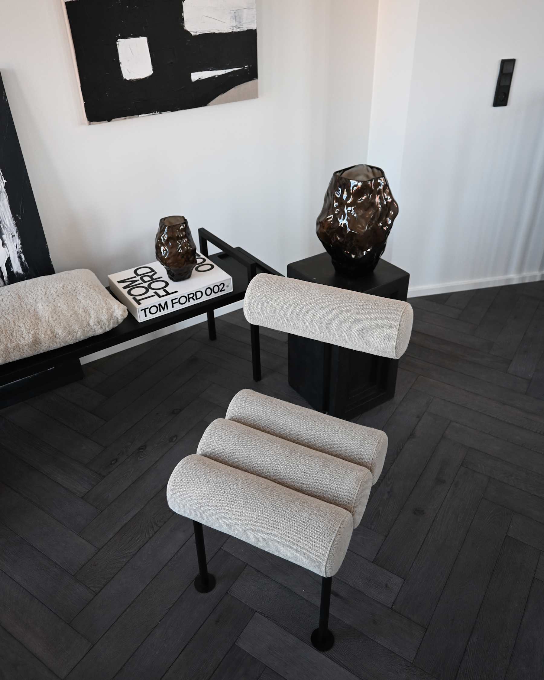 Καρέκλα Τραπεζαρίας Hiro - Ματ Μαύρος Ατσάλινος Σκελετός Λινό ΜπεζΎφασμα Sand (8047-2) H76 x W55 x L42 cm 101 COPENHAGEN