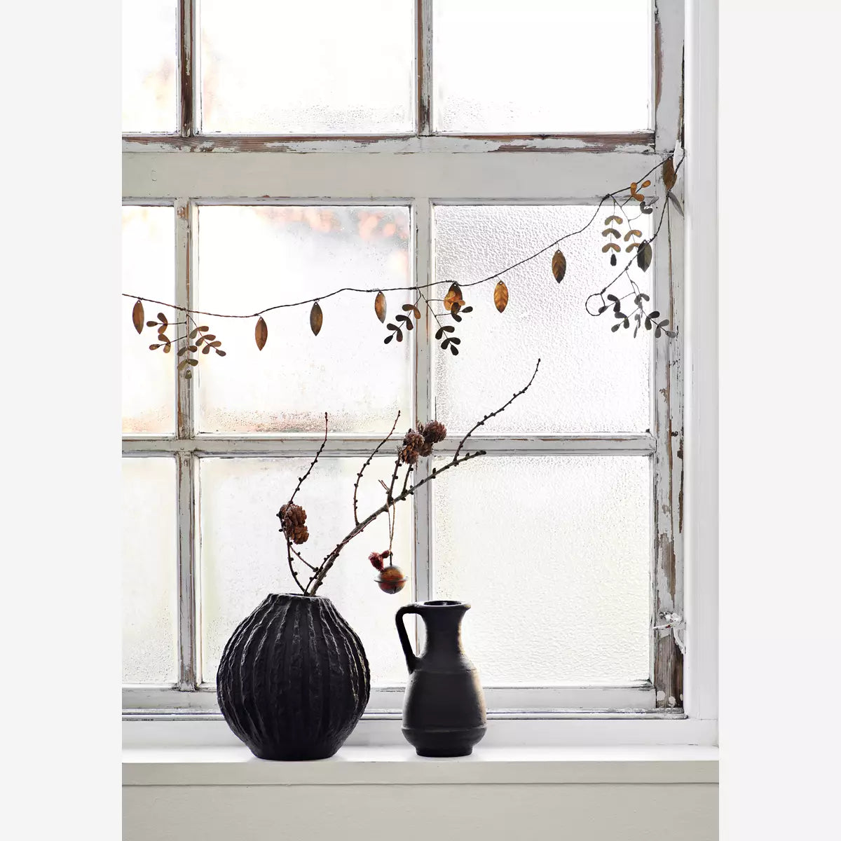 MADAM STOLTZ Γιρλάντα Γιρλάντα Με Μεταλλικά Φύλλα Ανακυκλωμένο Σίδερο Αντικέ Χρυσό L:1,5 m MADAM STOLTZ