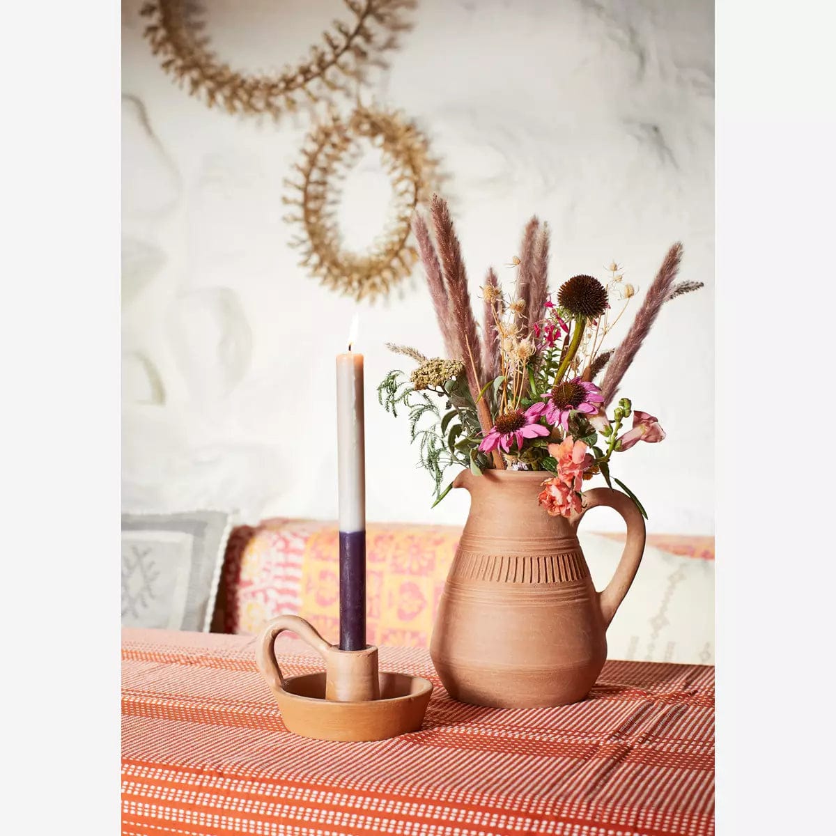 MADAM STOLTZ Κηροπήγιο Κηροπήγιο από Τερακότα D:12x9 cm MADAM STOLTZ