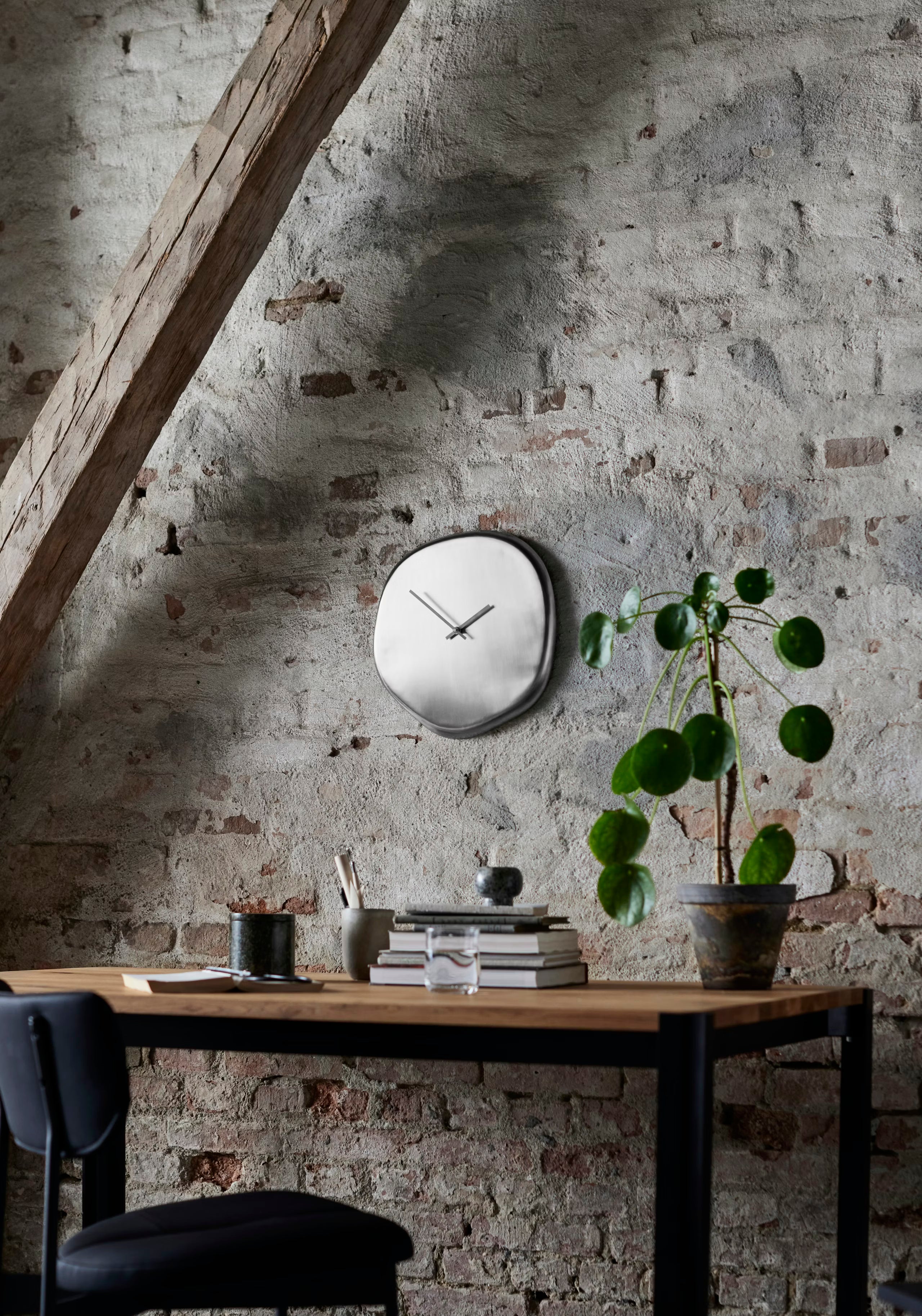 Ρολόι Τοίχου Toki Μεταλλικο Stainless Steel Ø36 x H2 cm MUUBS