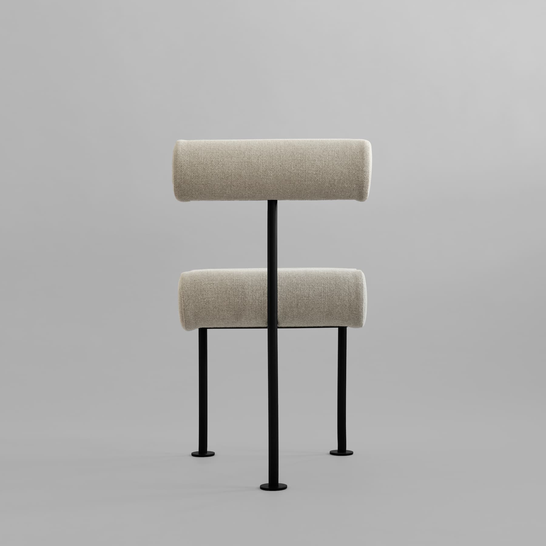 Καρέκλα Τραπεζαρίας Hiro - Ματ Μαύρος Ατσάλινος Σκελετός Λινό ΜπεζΎφασμα Sand (8047-2) H76 x W55 x L42 cm 101 COPENHAGEN