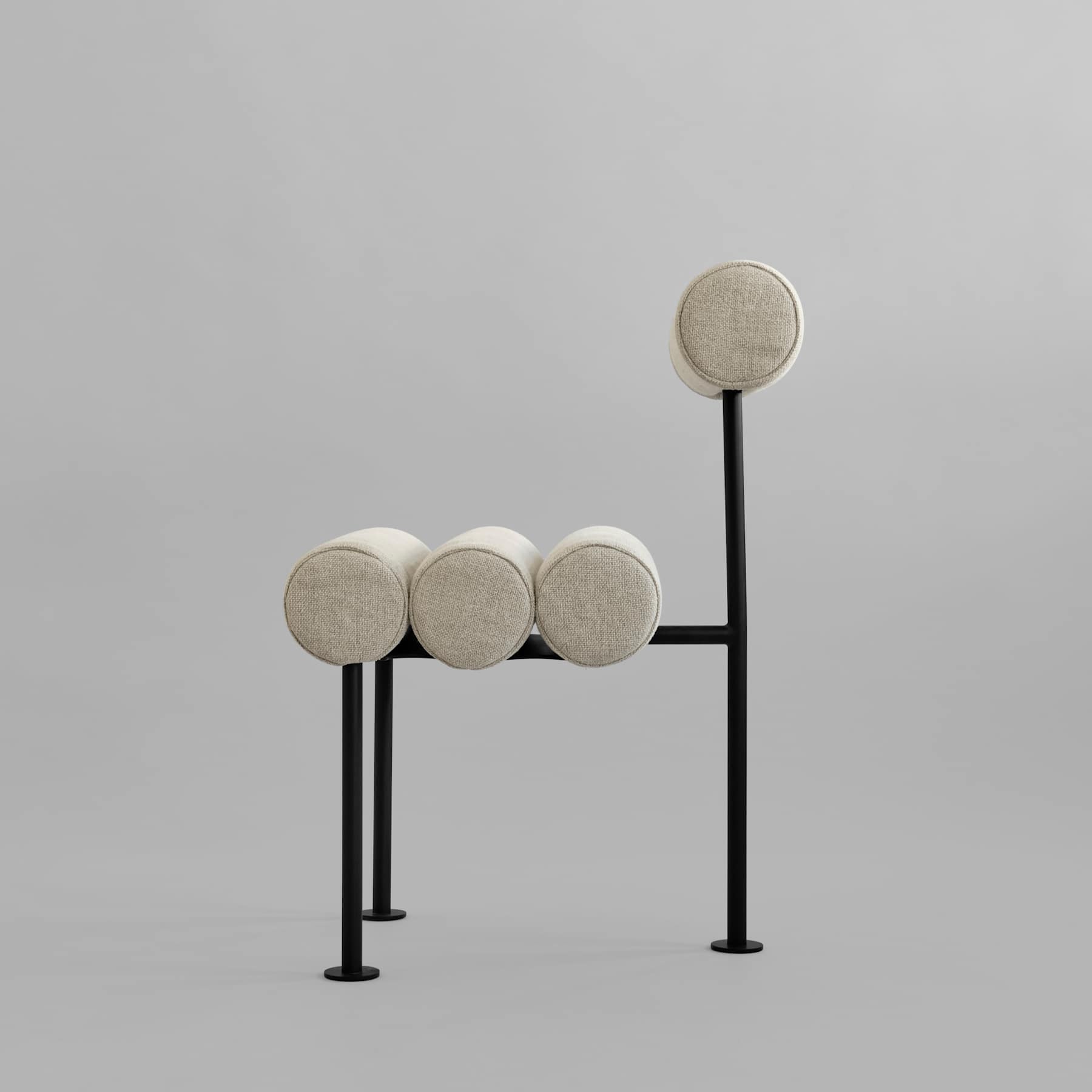 Καρέκλα Τραπεζαρίας Hiro - Ματ Μαύρος Ατσάλινος Σκελετός Λινό ΜπεζΎφασμα Sand (8047-2) H76 x W55 x L42 cm 101 COPENHAGEN