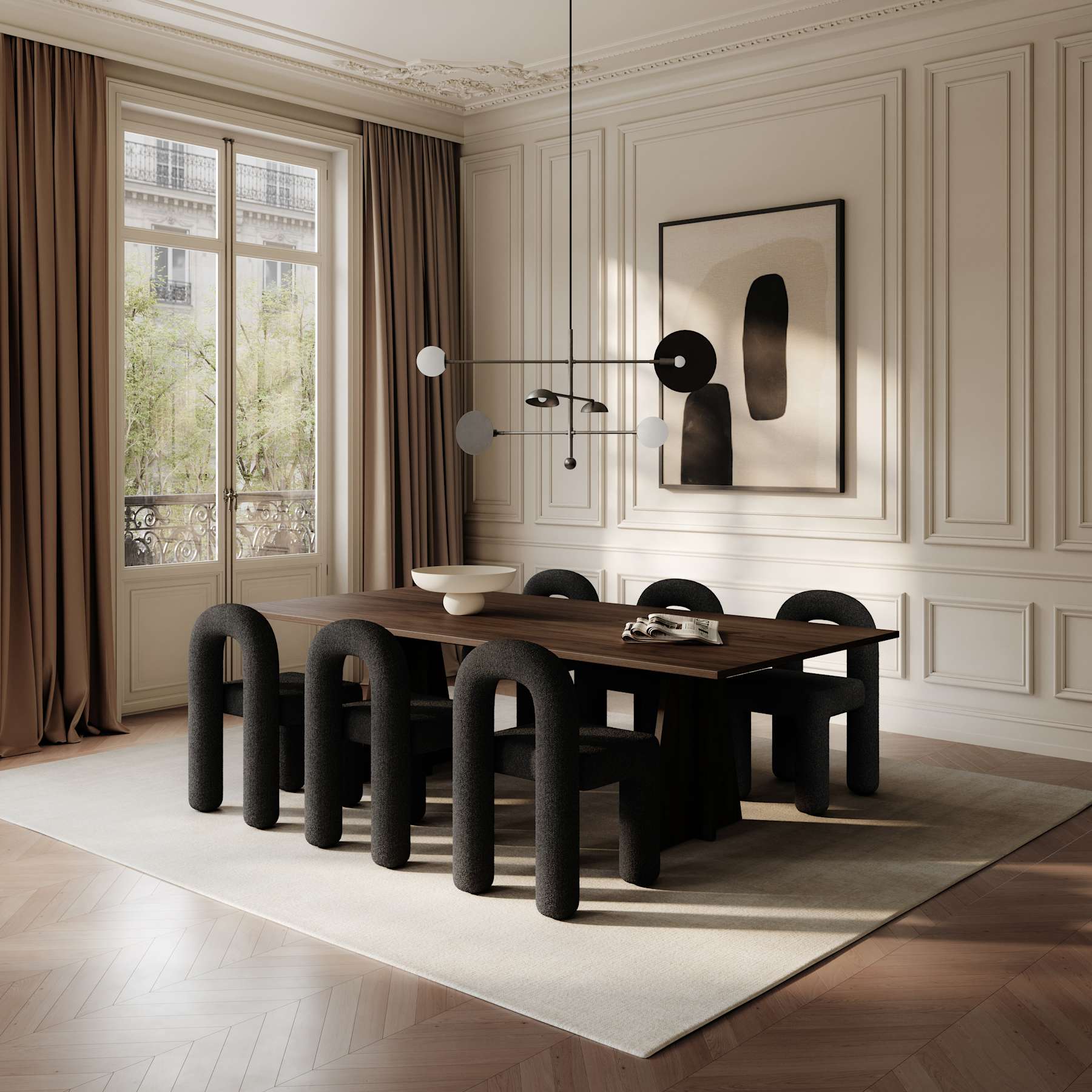 Καρέκλα Τραπεζαρίας Daiku - Μπουκλέ Deep Taupe H82 x W53 x L46 cm 101 COPENHAGEN