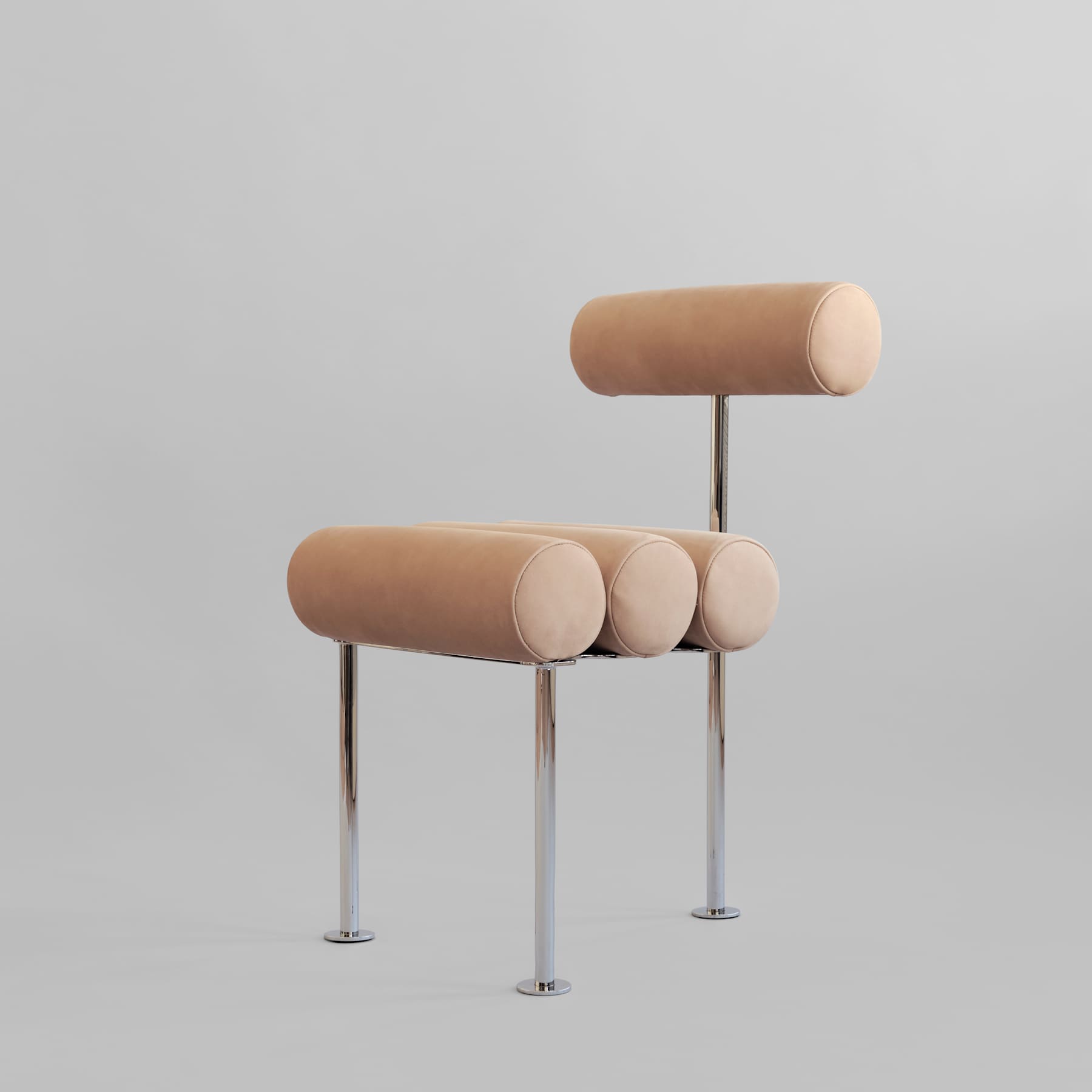 Καρέκλα Τραπεζαρίας Hiro - Ανοξείδωτο Ατσάλι Δέρμα Nubuck H76 x W55 x L42 cm 101 COPENHAGEN