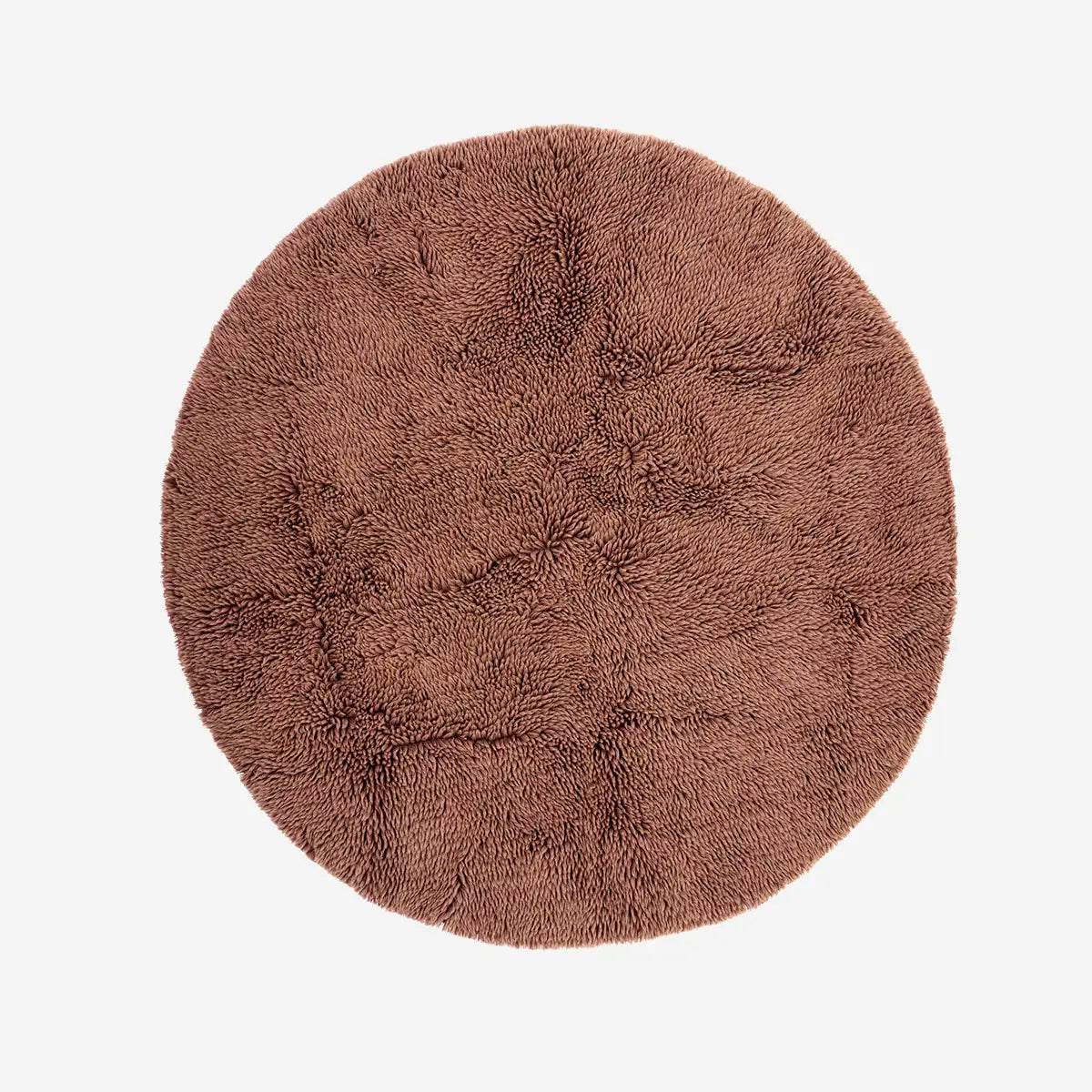 Χαλί Round Tufted - Μάλλινο Βαμβακερό Σκούρο Ροζ Ø150 cm Madam Stoltz 