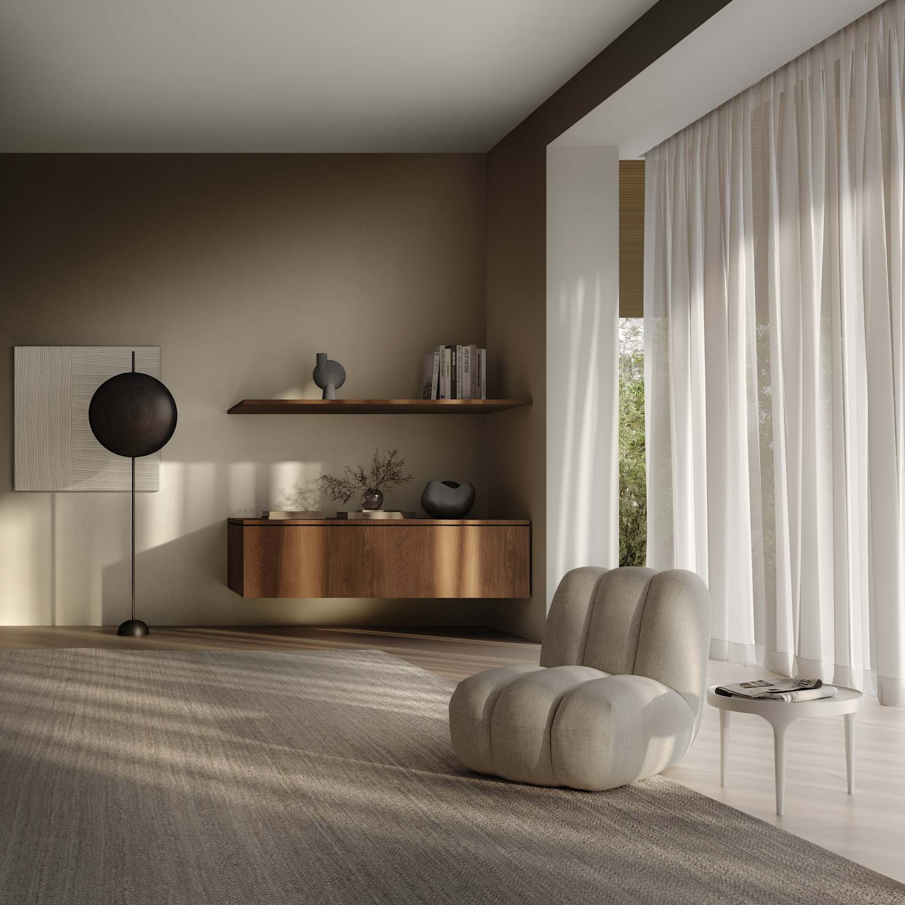 Τραπέζι Phantom Low - Μεταλλικό Υπόλευκο Birch H35 x W50 x L50 cm 101 COPENHAGEN