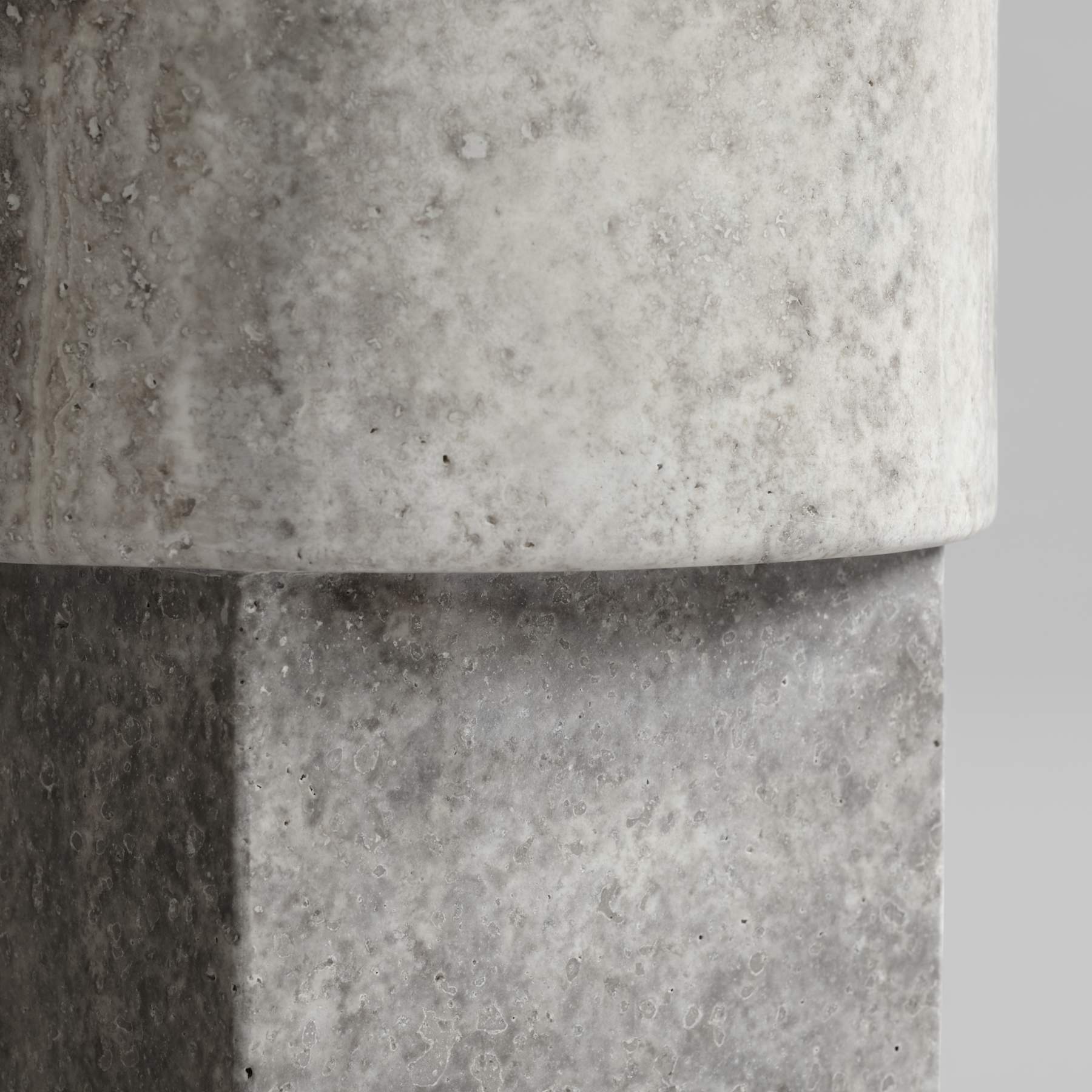 Τραπέζι Column - Ασημί Τραβερτίνη H50 x W25 x L25 cm 101 COPENHAGEN