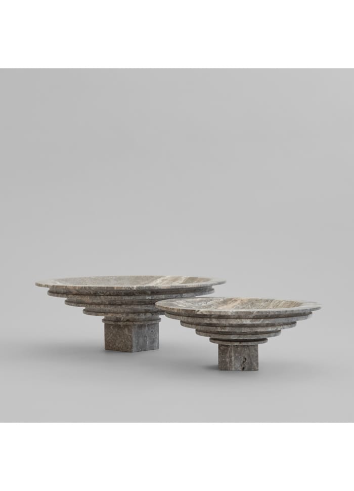 Διακοσμητική Πιατέλα Sori Tray, Big - Silver Travertine H14 cm x W40 cm x L40 cm 101 COPENHAGEN