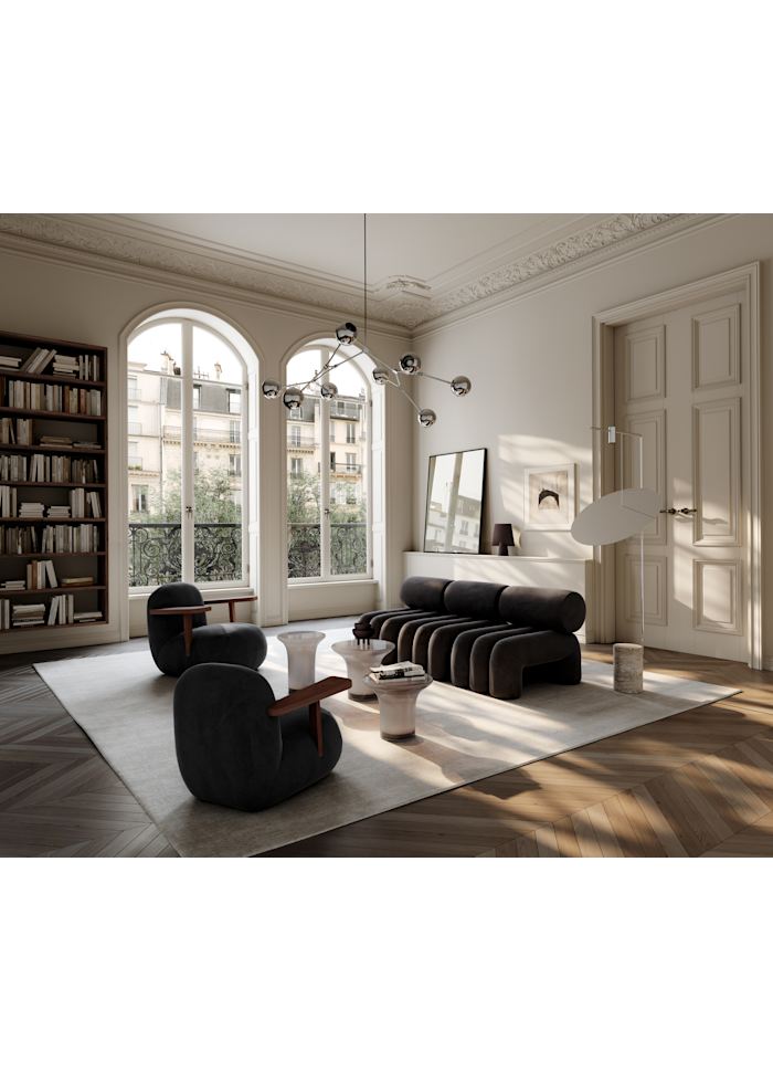 Καρέκλα Σαλονιού Foku - Peat Velvet Γκρι H70 x W65 x L92 cm 101 COPENHAGEN