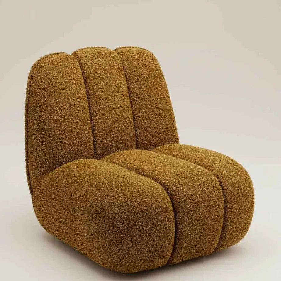 Πολυθρόνα Σαλονιού BOUCLE Polyester Μουσταρδί 73x87x72 cm Madam Stoltz