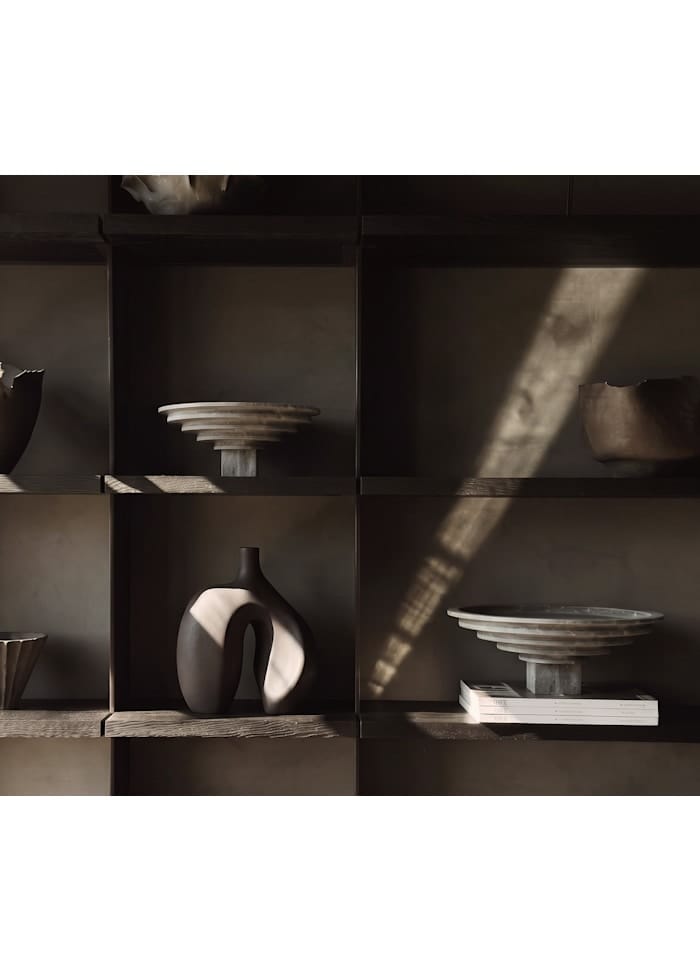 Διακοσμητική Πιατέλα Sori Tray, Big - Silver Travertine H14 cm x W40 cm x L40 cm 101 COPENHAGEN