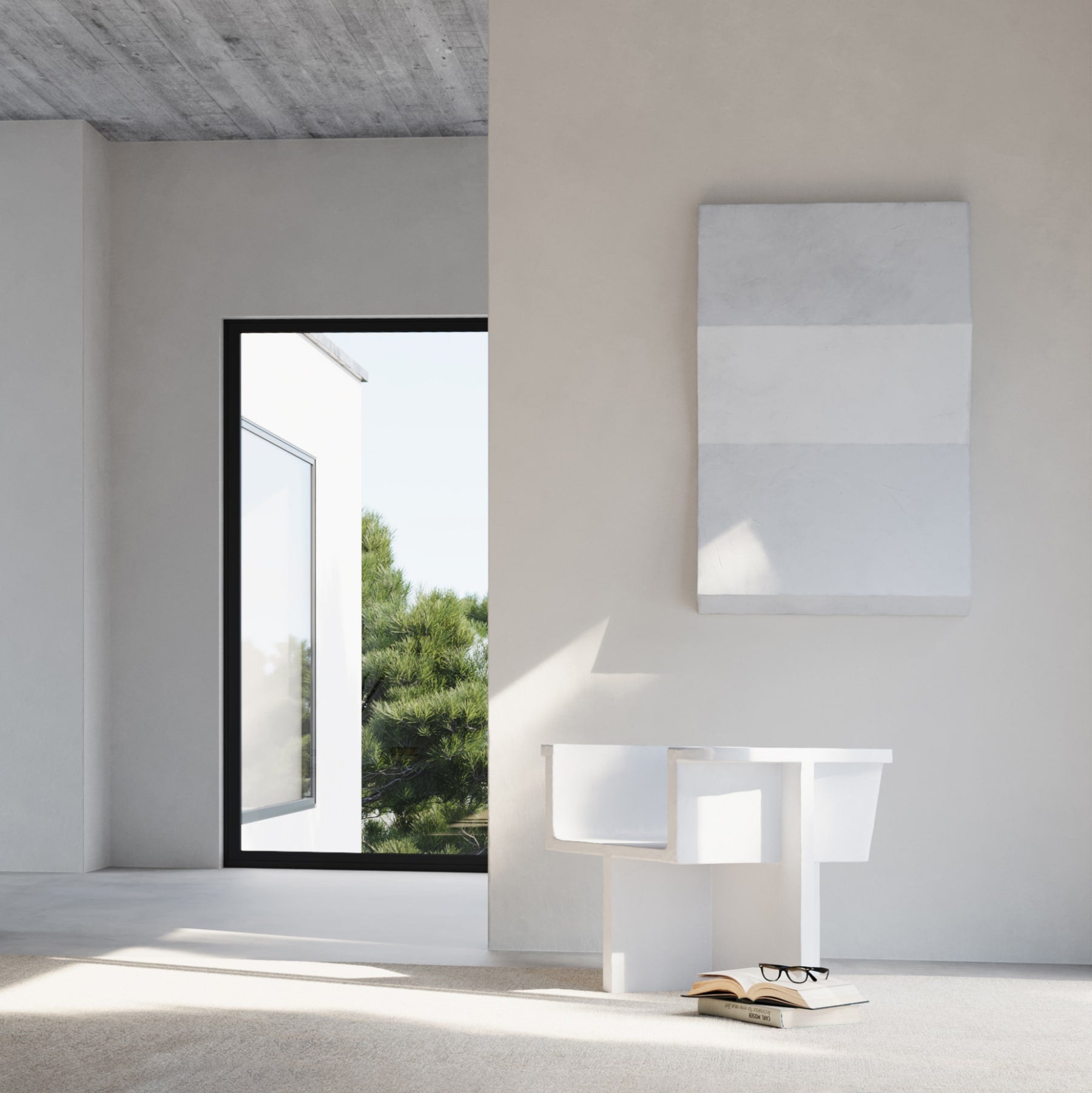 101 COPENHAGEN Γλυπτό Διακοσμητικό Γλυπτό Τοίχου sculpt Big Λευκό Σκυρόδεμα H120 cm x W15 cm x L80 cm 101 COPENHAGEN