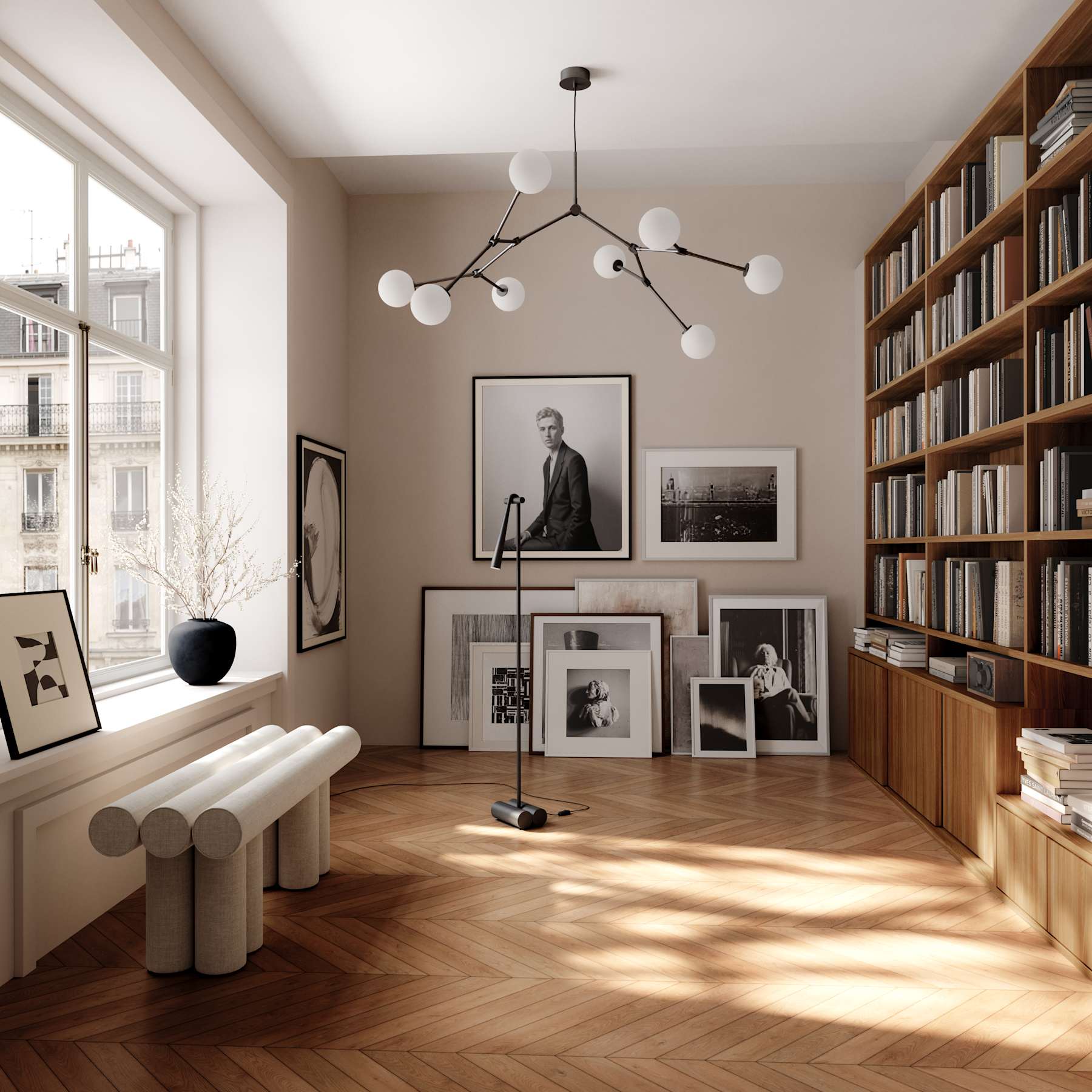 Πάγκος Hiro - Λινό Ύφασμα Sand H48,5 x W39 x L120 cm 101 COPENHAGEN