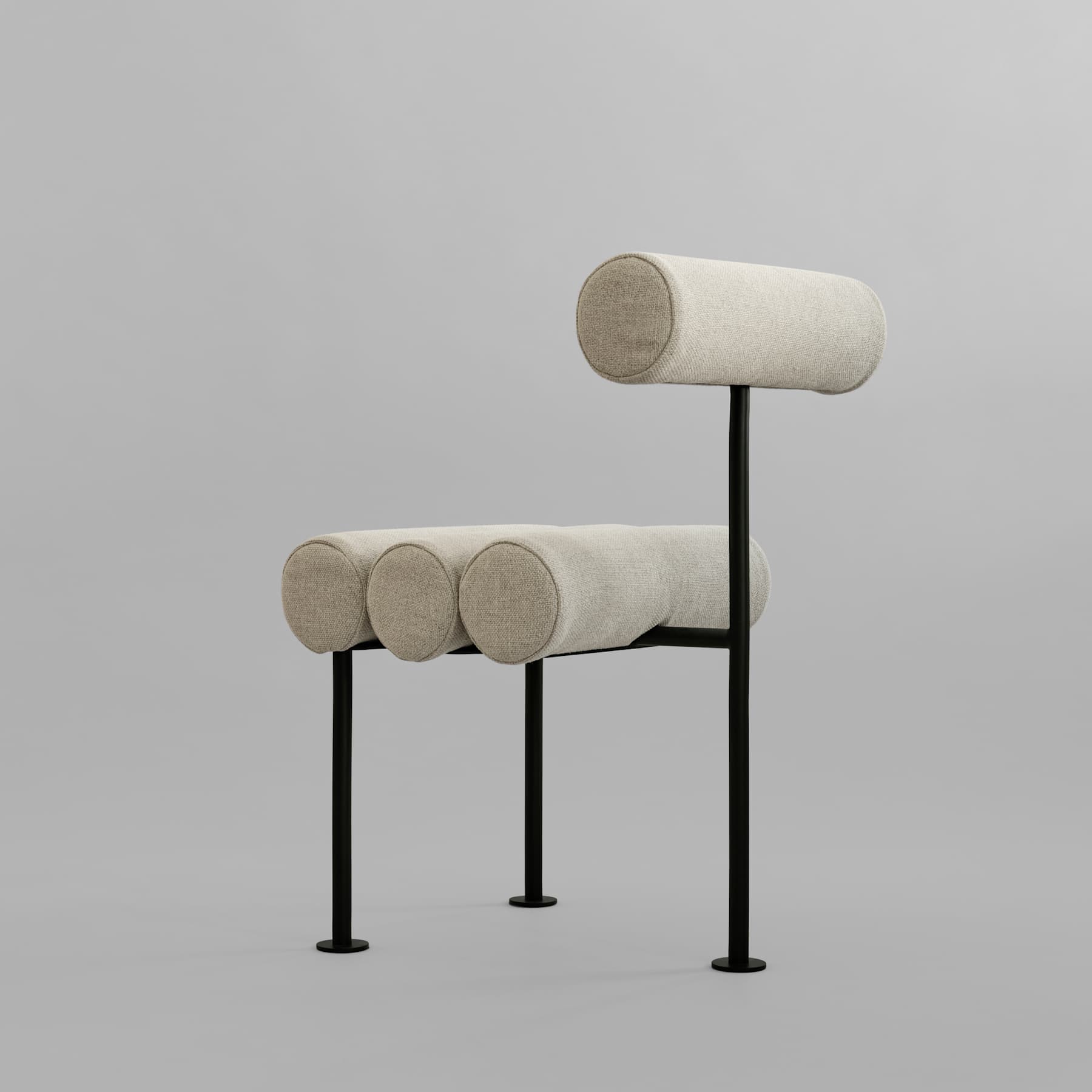 Καρέκλα Τραπεζαρίας Hiro - Ματ Μαύρος Ατσάλινος Σκελετός Λινό ΜπεζΎφασμα Sand (8047-2) H76 x W55 x L42 cm 101 COPENHAGEN