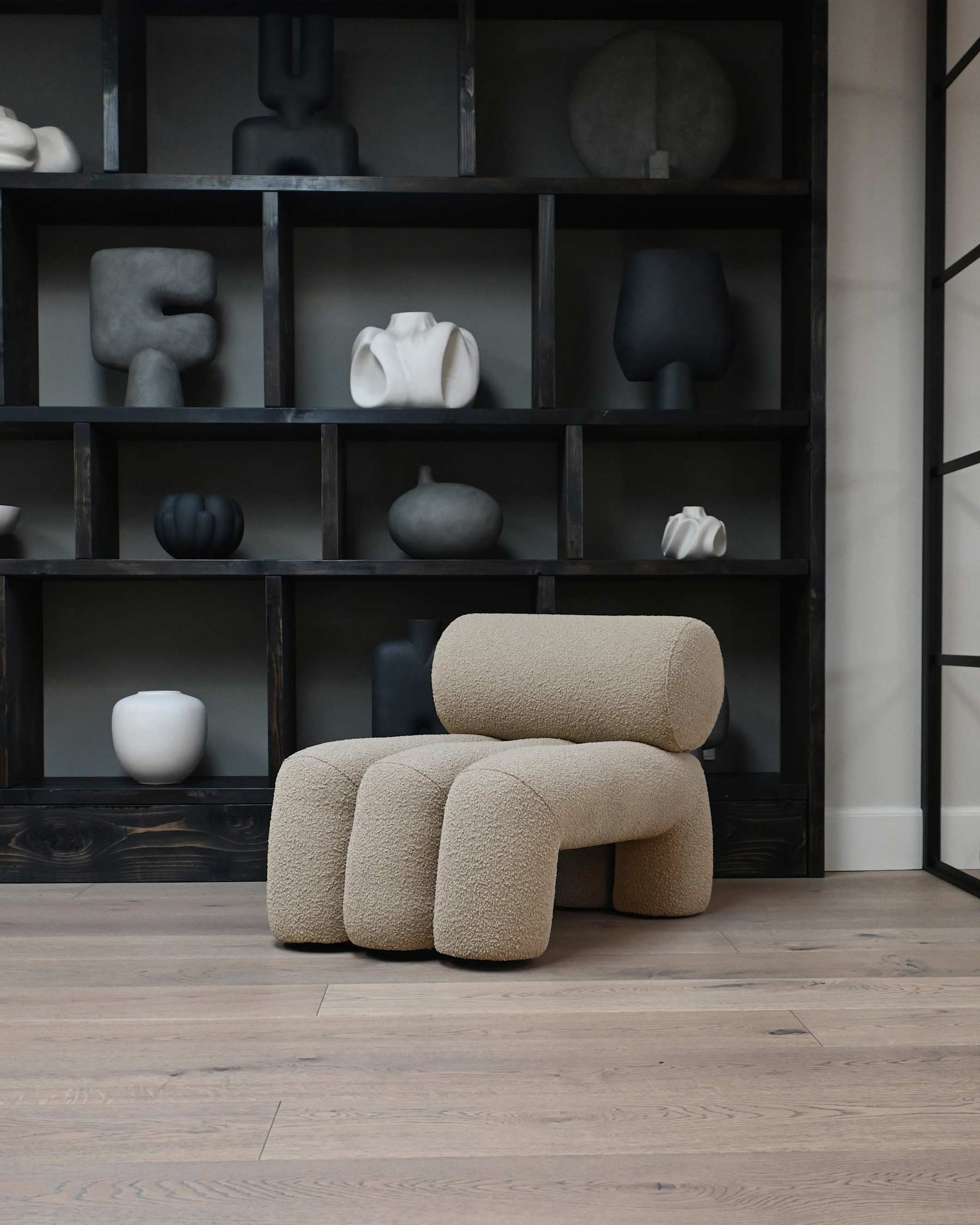 Πολυθρόνα Σαλονιού Foku - Μπουκλέ Ύφασμα Smoked Sand H70 x W65 x L90 cm 101 COPENHAGEN